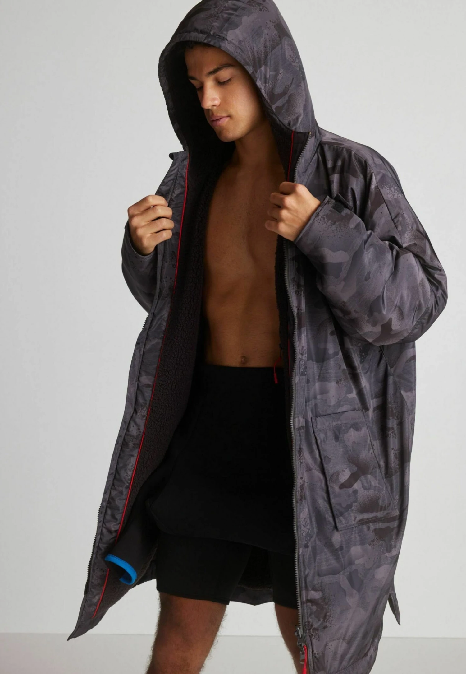 Next Swim Changing- Winterjas - Grey Camo Print - Afbeelding 3