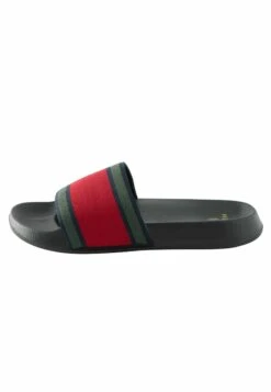 Next Stripe Sliders Standard - Muiltjes - Navy Blue Khaki Green