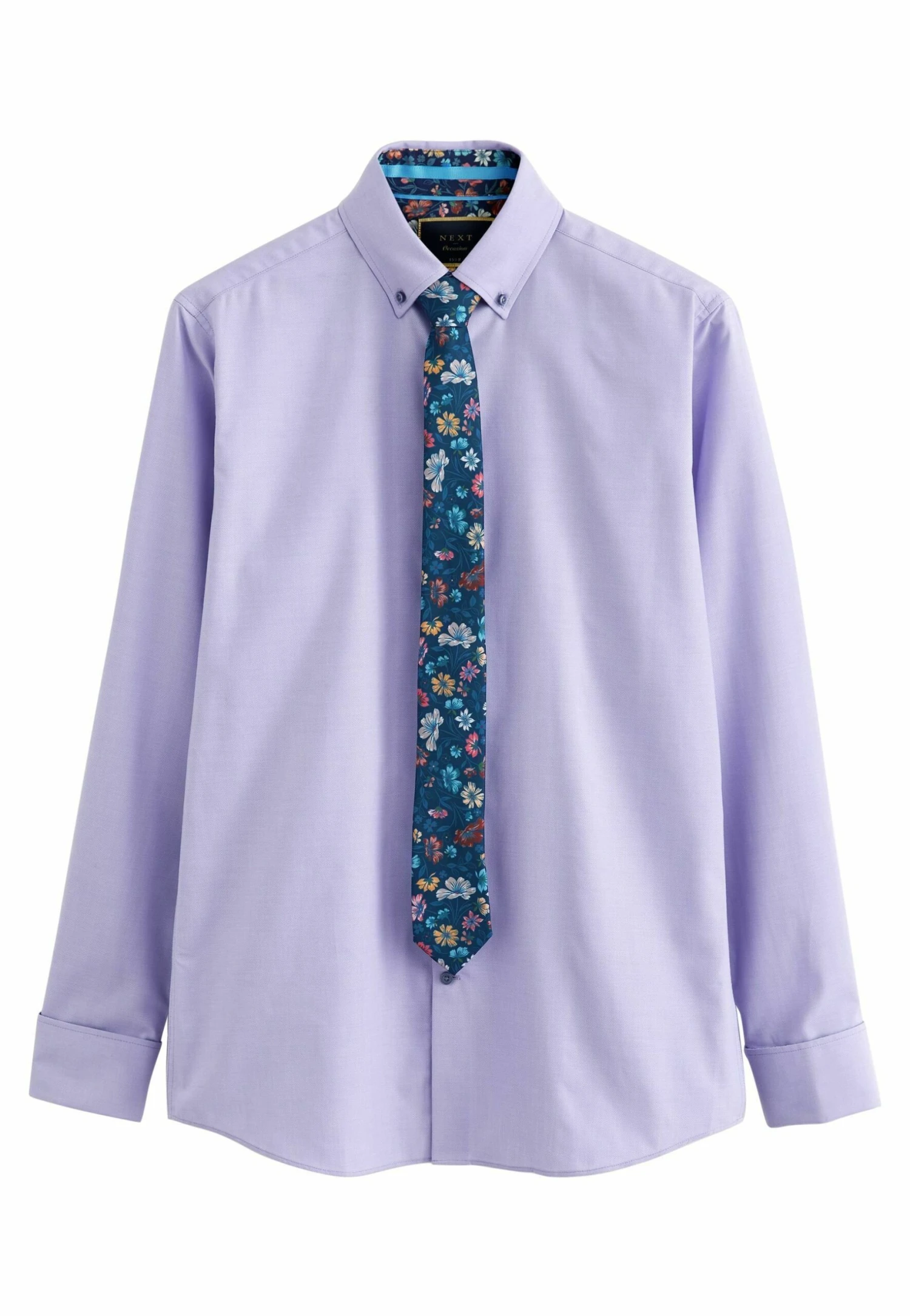 Next Slim Fit Double Cuff - Overhemd - Lilac Purple Blue Navy Floral - Afbeelding 7