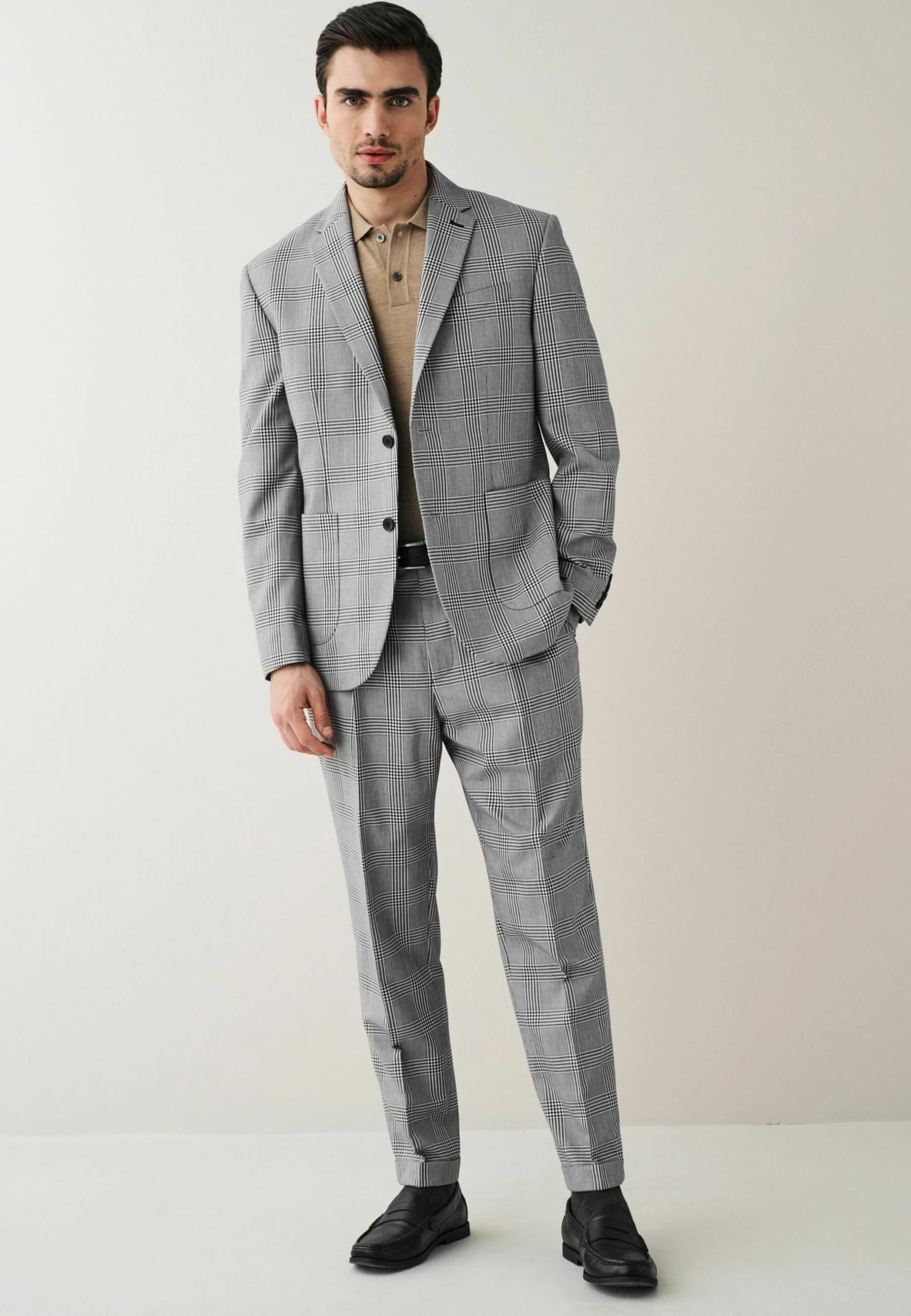 Next Relaxed Fit Check Standard - Colbert - Grey - Afbeelding 2