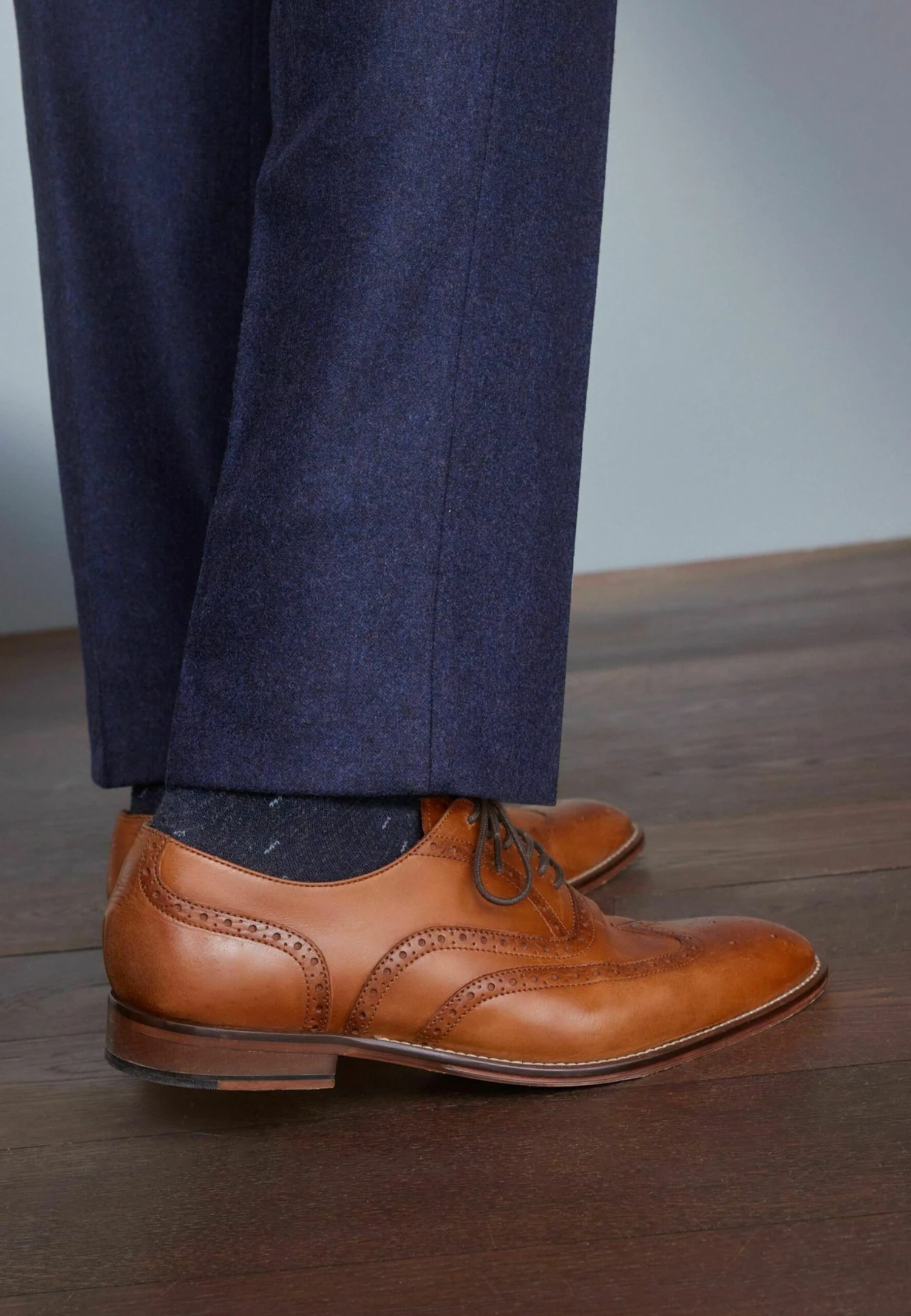 Next Signature Italian Wing Cap Brogues Wide Fit - Veterschoenen - Tan Brown - Afbeelding 2