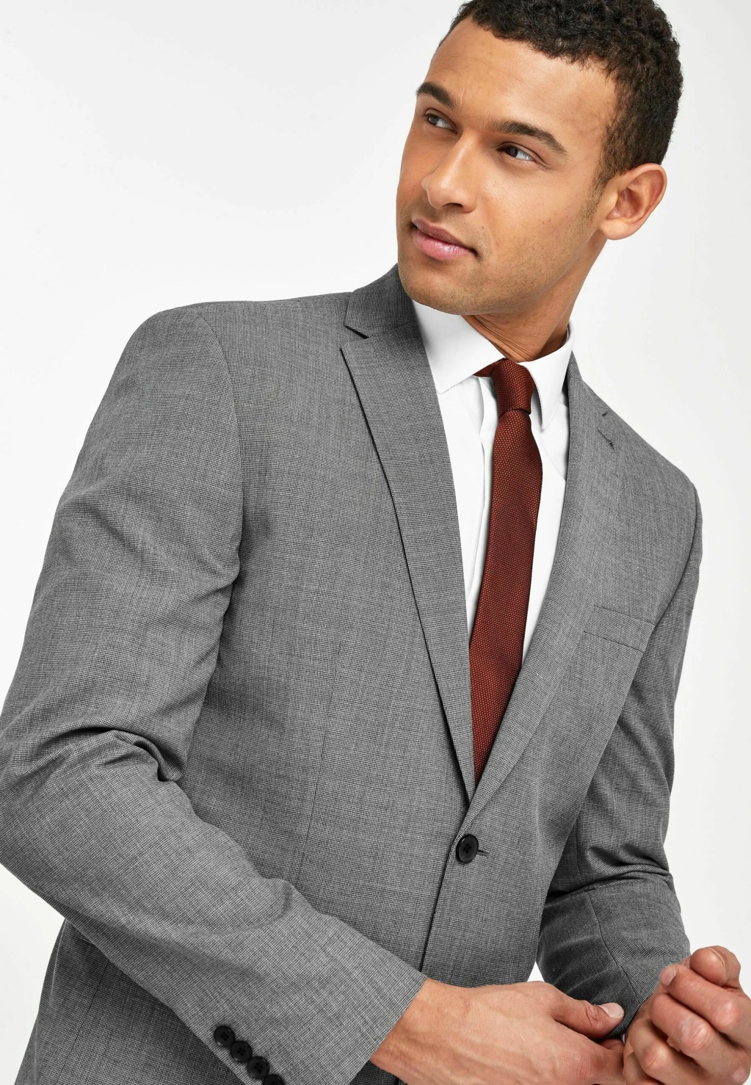 Next Mix Textured Tailored Fit - Colbert - Light Grey - Afbeelding 3