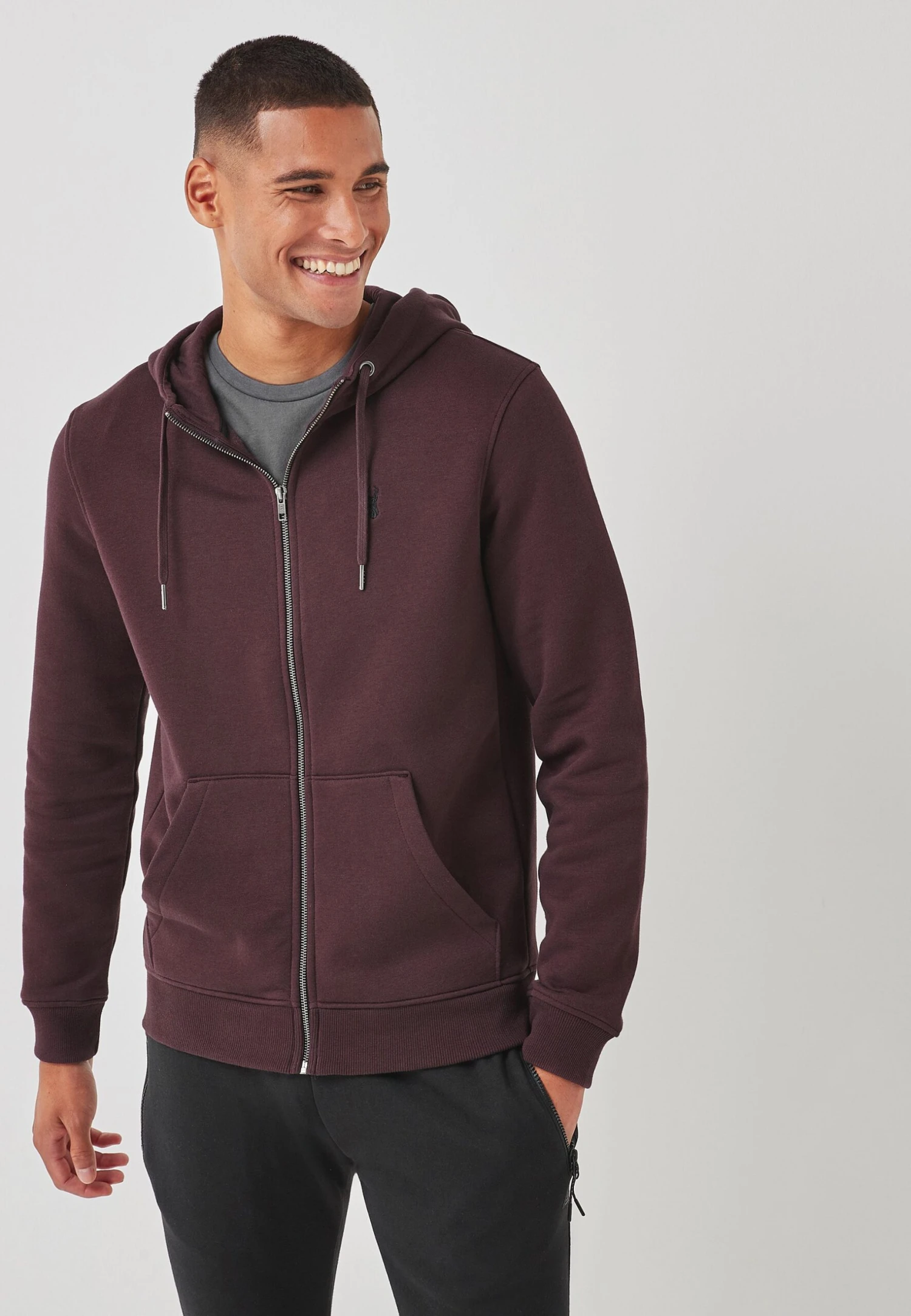 Next Sweater Met Rits - Dark Purple