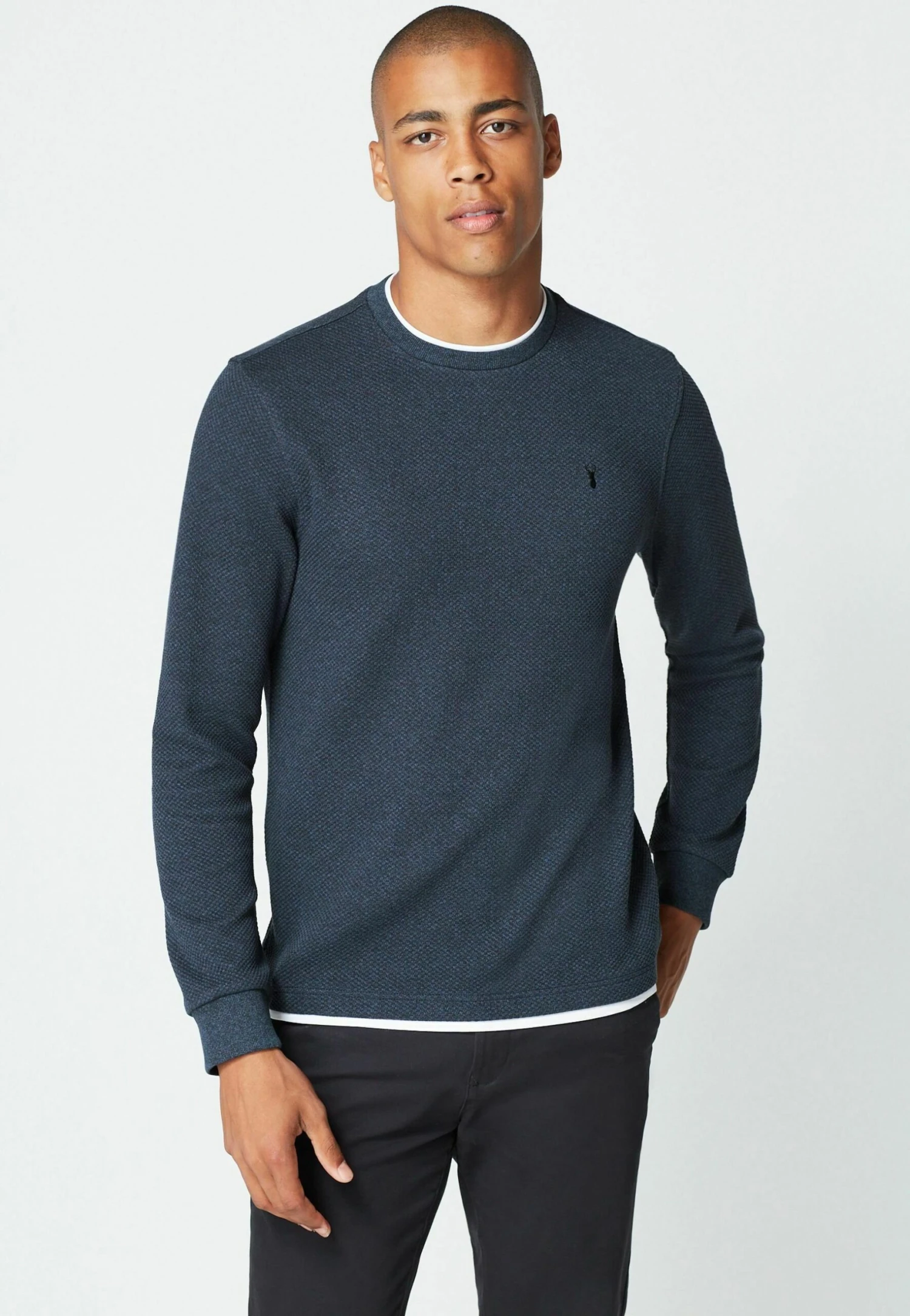 Next Long Sleeve Mock Crew Standard - Trui - Navy Blue