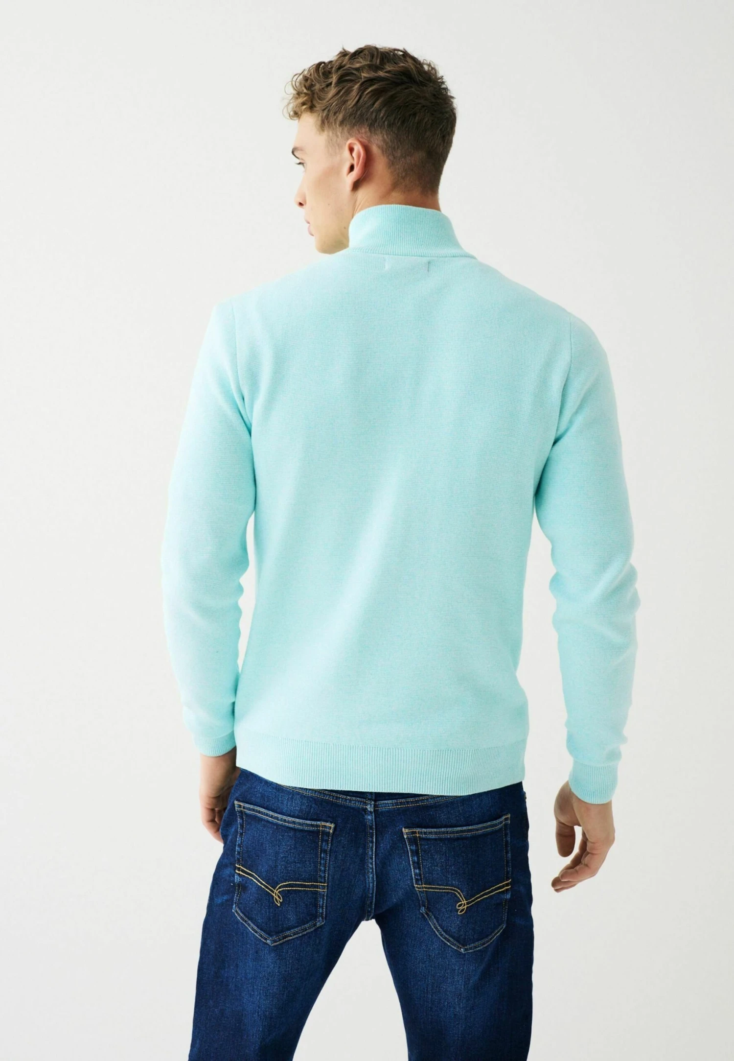 Next Premium Zip Neck- Trui - Mint Green - Afbeelding 2