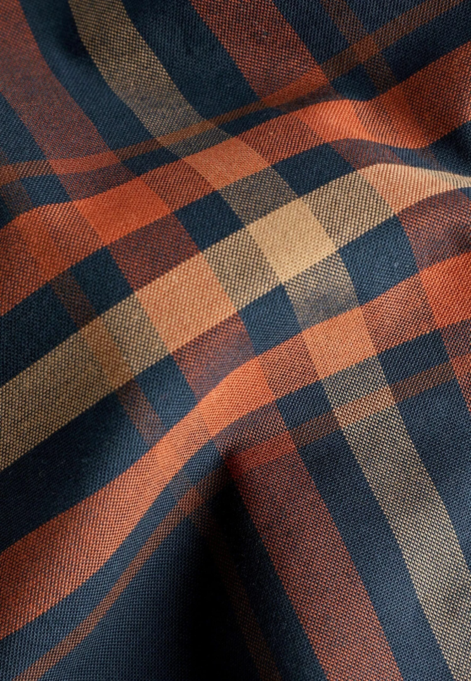 Next Stretch Oxford Check Short Sleeve Standard - Overhemd - Navy Blue Rust Orange - Afbeelding 2