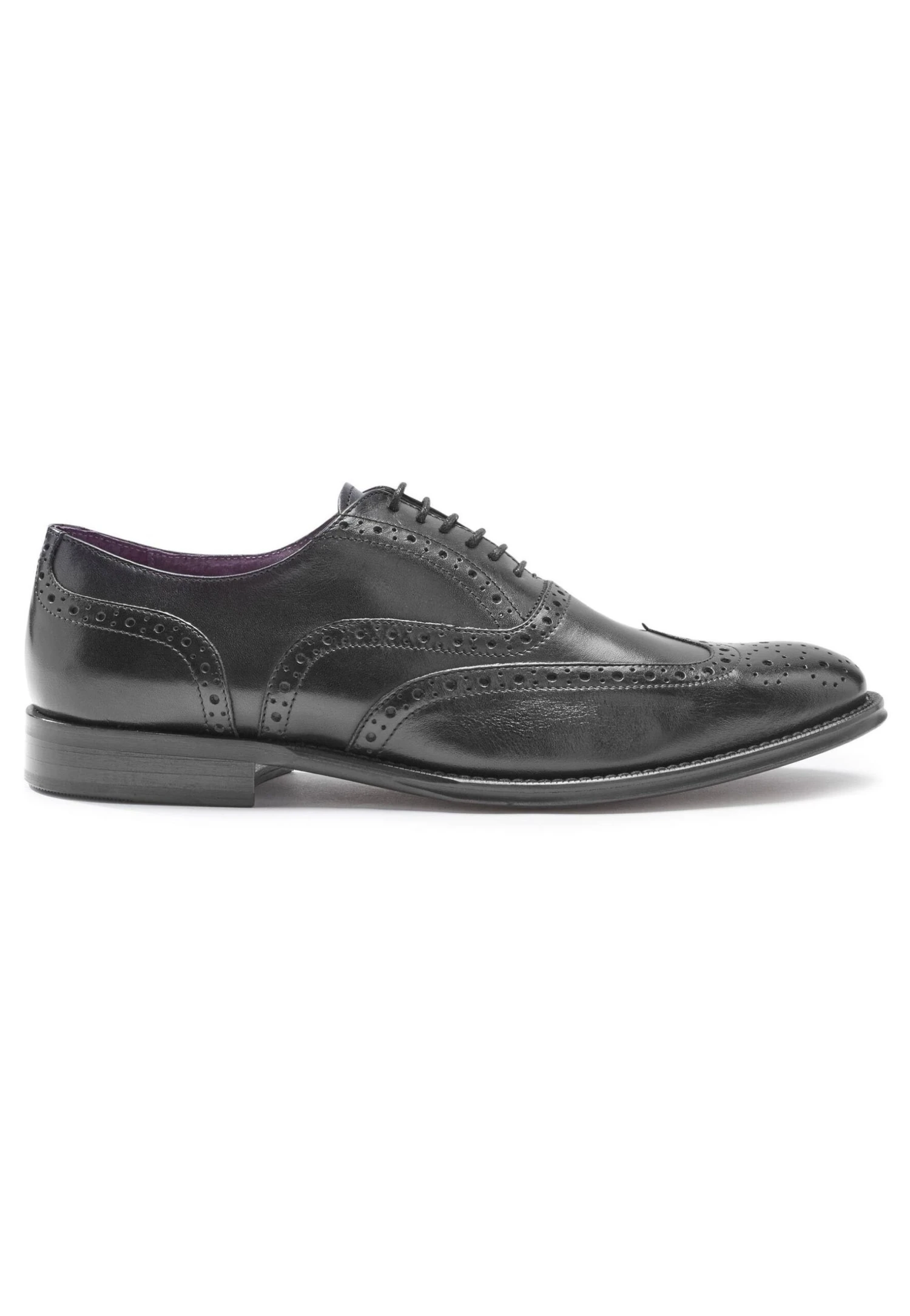 Next Signature Italian Wing Cap Brogues Wide Fit - Veterschoenen - Black
