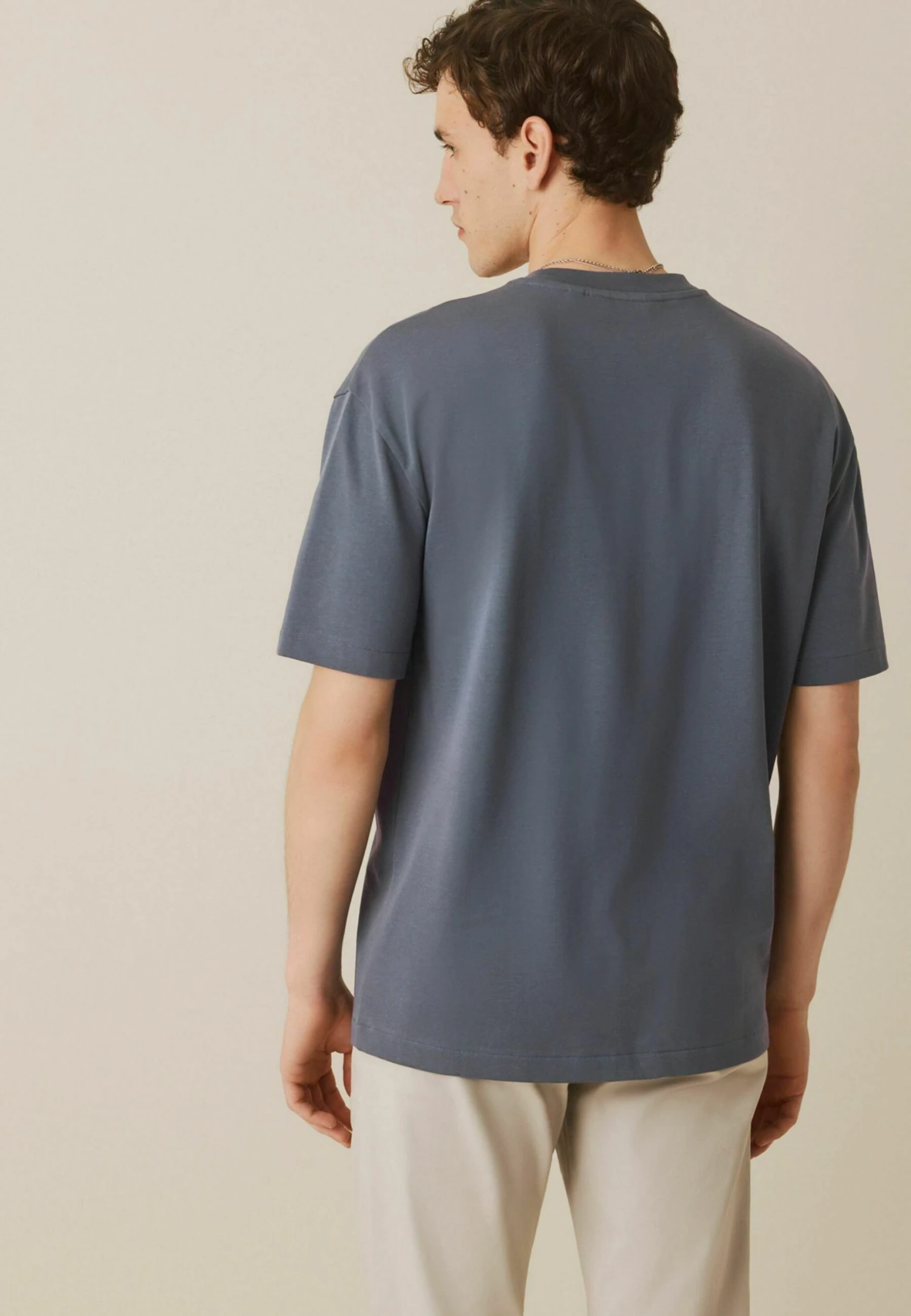 Next Relaxed Fit Heavyweight- T-Shirt Basic - Grey - Afbeelding 3