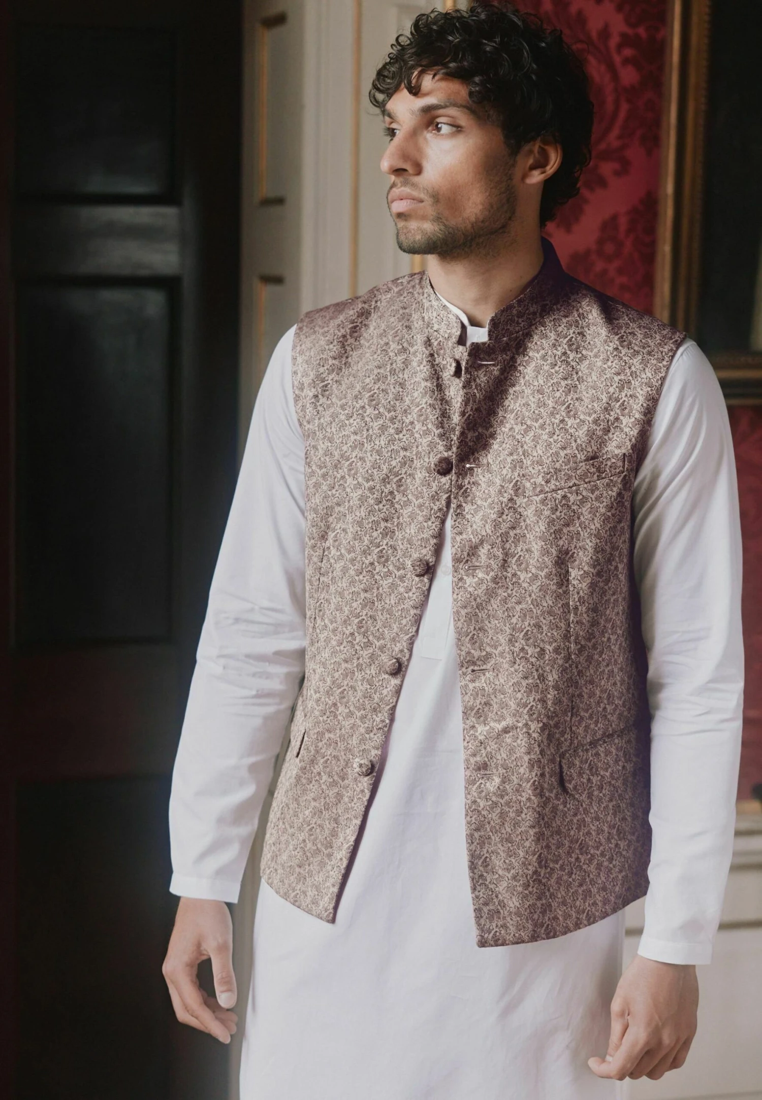 Next Nehru Collar - Bodywarmer - Gold - Afbeelding 4