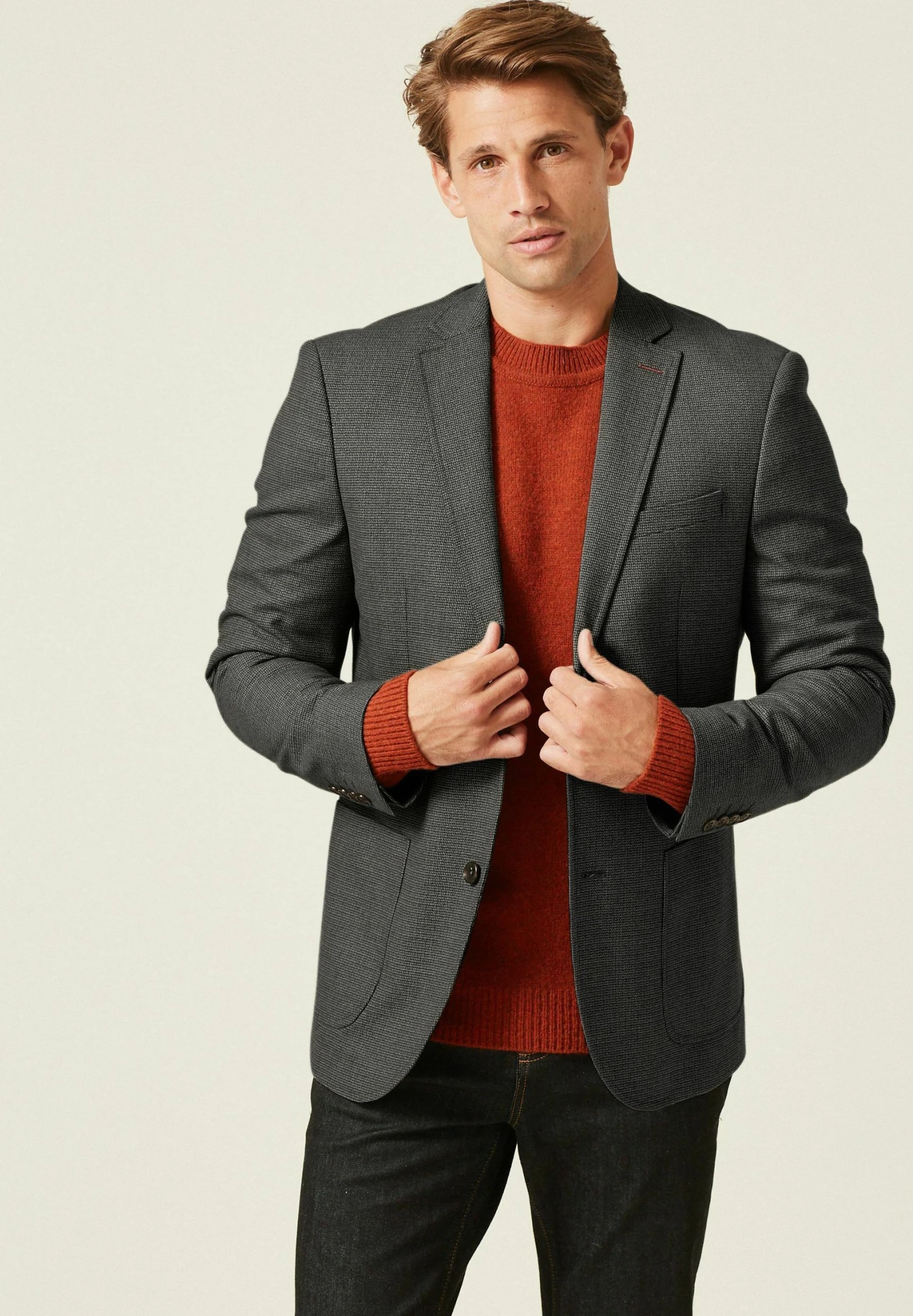 Next Textured- Blazer - Grey