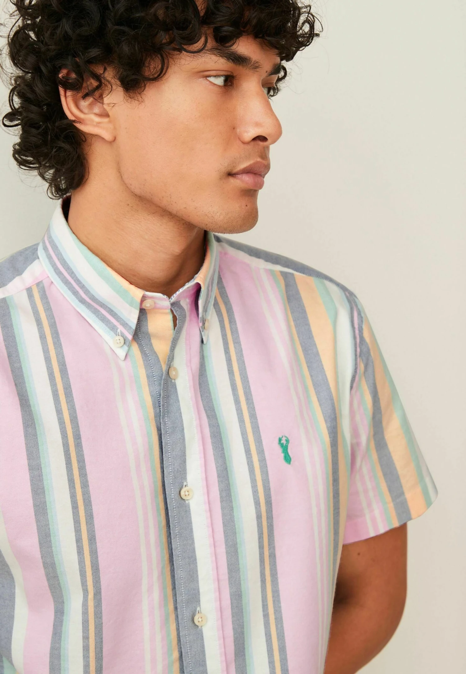 Next Short Sleeve Stripe Oxford Standard - Overhemd - Pink - Afbeelding 3