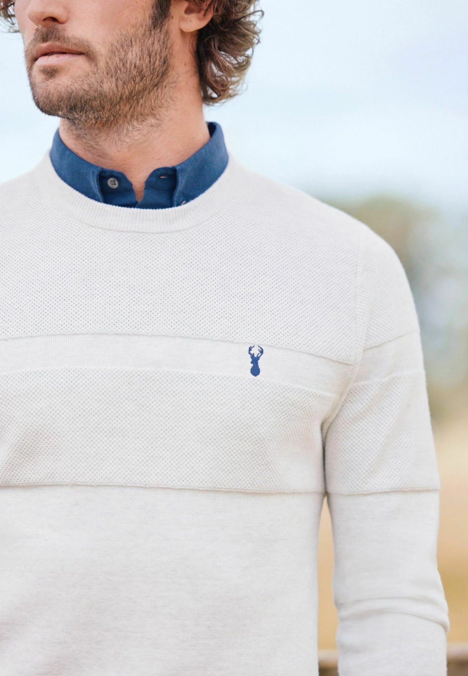 Next Mock - Trui - Light Grey Textured - Afbeelding 3