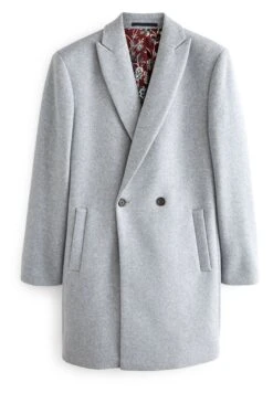 Next Epsom - Halflange Jas - Light Grey Double Breasted