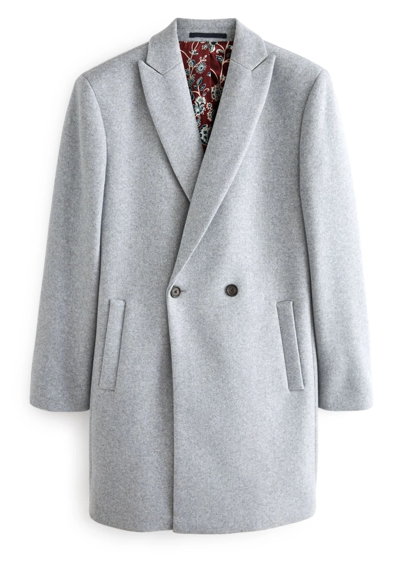 Next Epsom - Halflange Jas - Light Grey Double Breasted