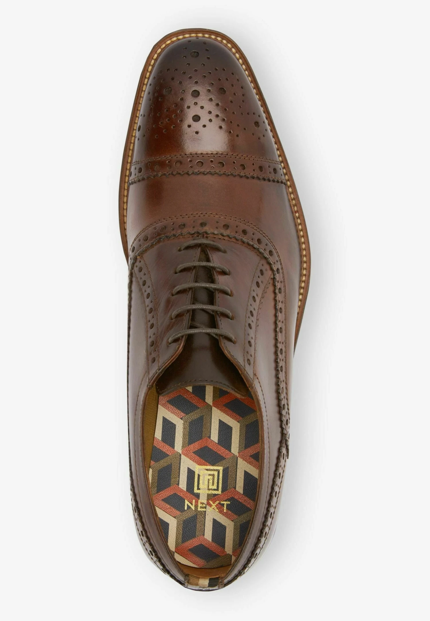 Next Oxford Square Toe Cap Brogues Standard - Veterschoenen - Brown - Afbeelding 3
