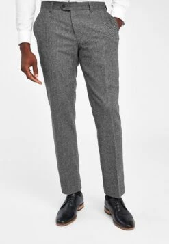 Next Tailored Fit Herringbone- Broek - Grey