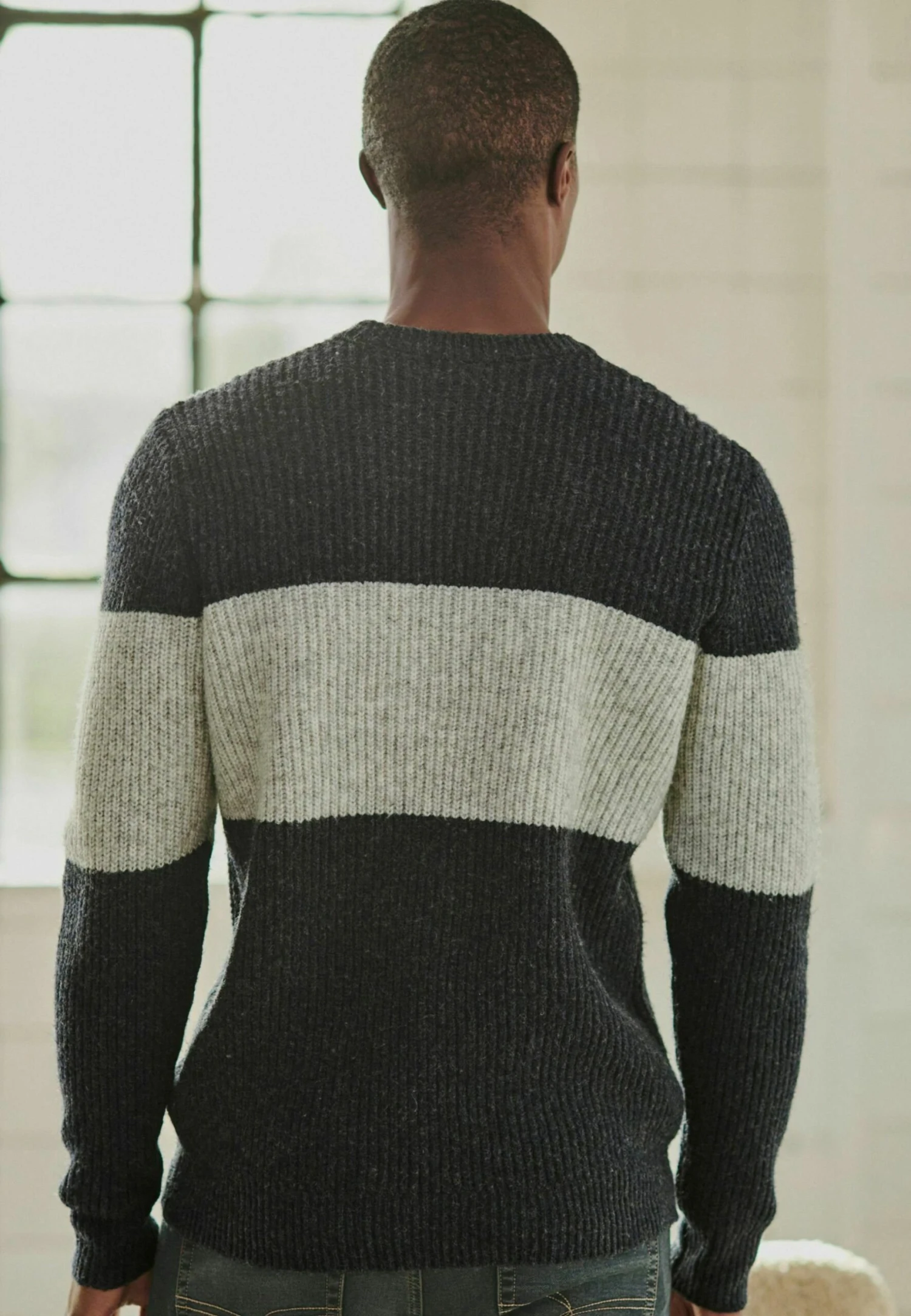 Next Colourblock Cable Standard - Trui - Blue - Afbeelding 3