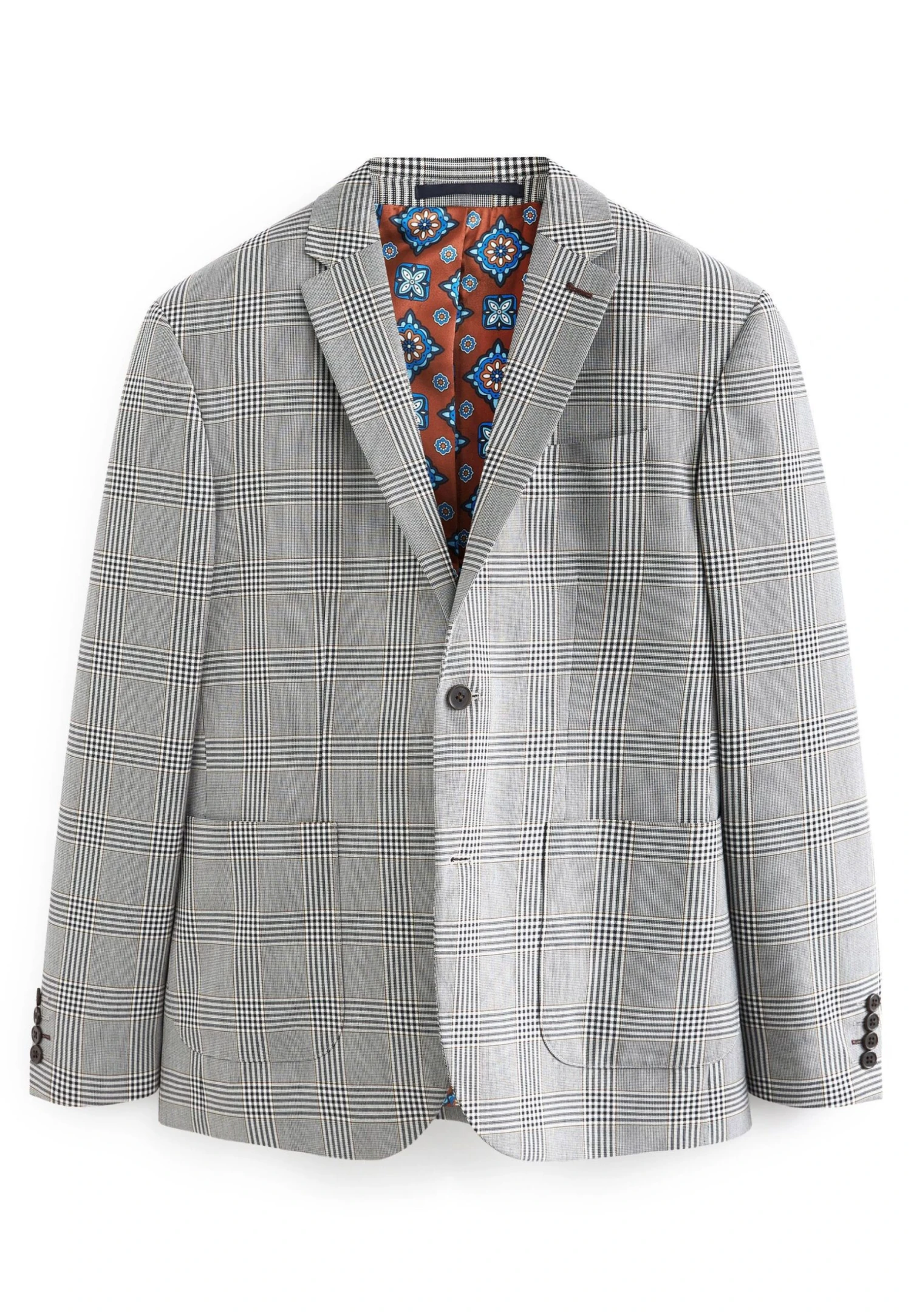 Next Relaxed Fit Check Standard - Colbert - Grey - Afbeelding 7