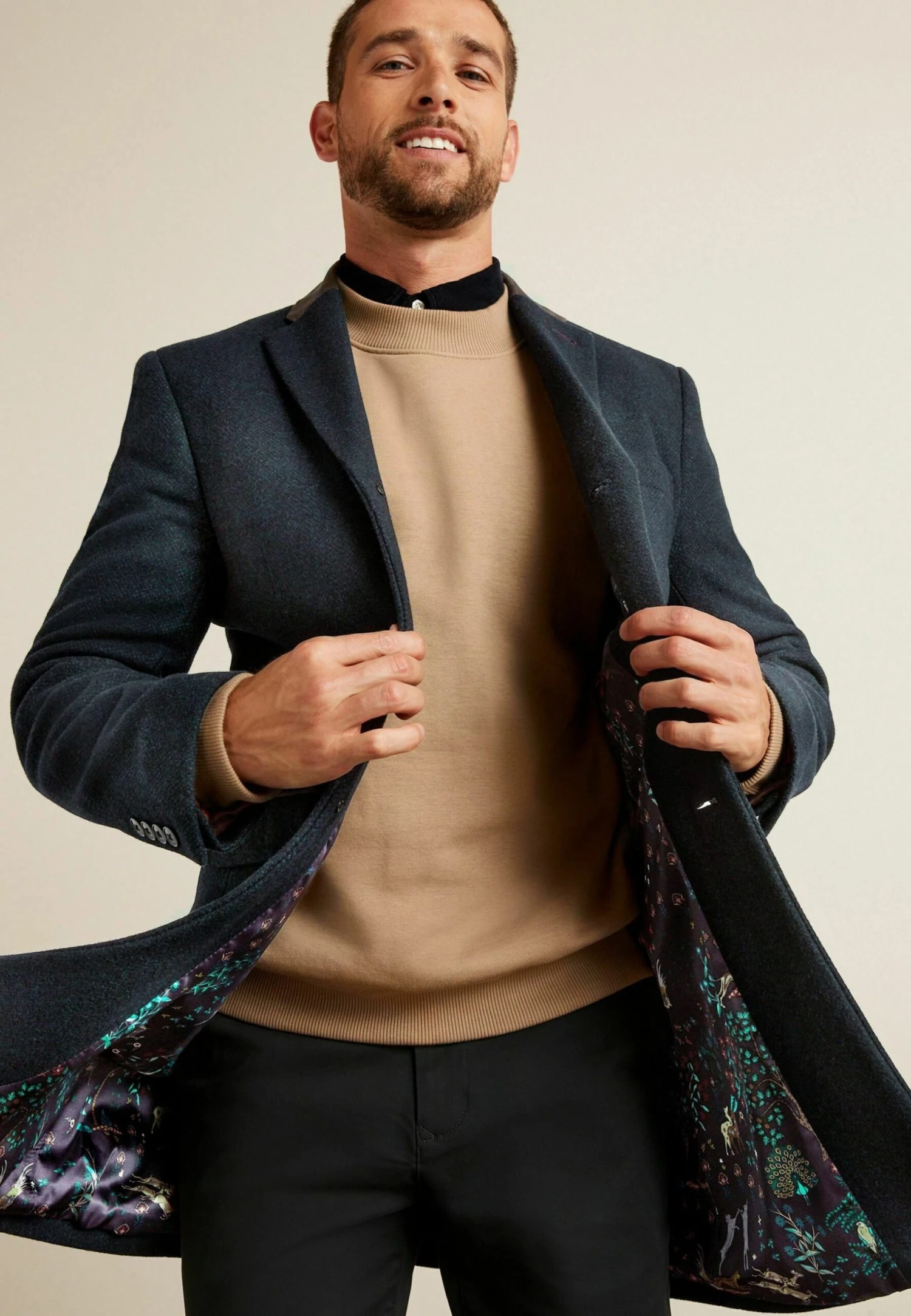 Next Trimmed Epsom- Halflange Jas - Navy Blue - Afbeelding 4