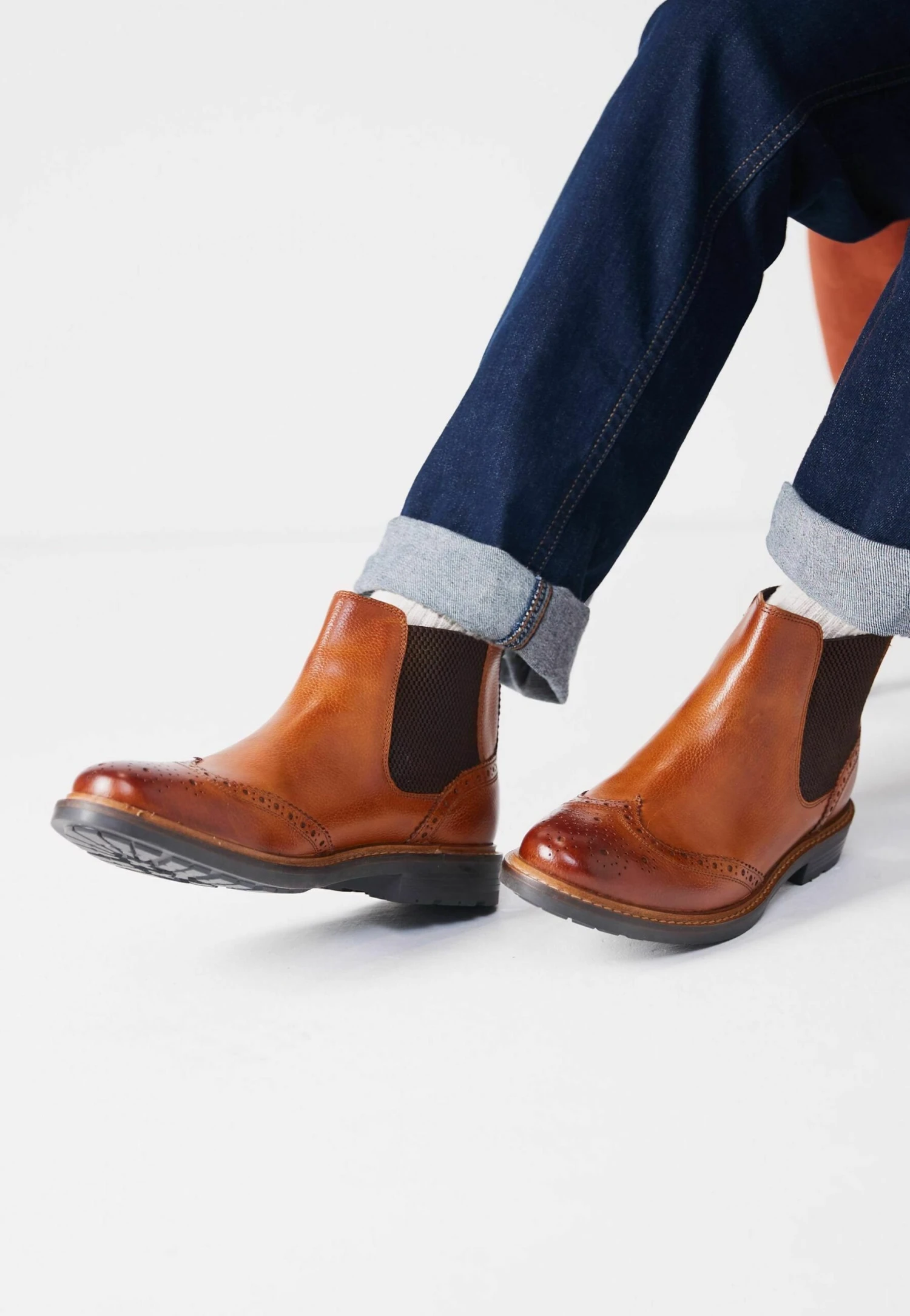 Next Modern Heritage Brogue Standard - Korte Laarzen - Tan Brown