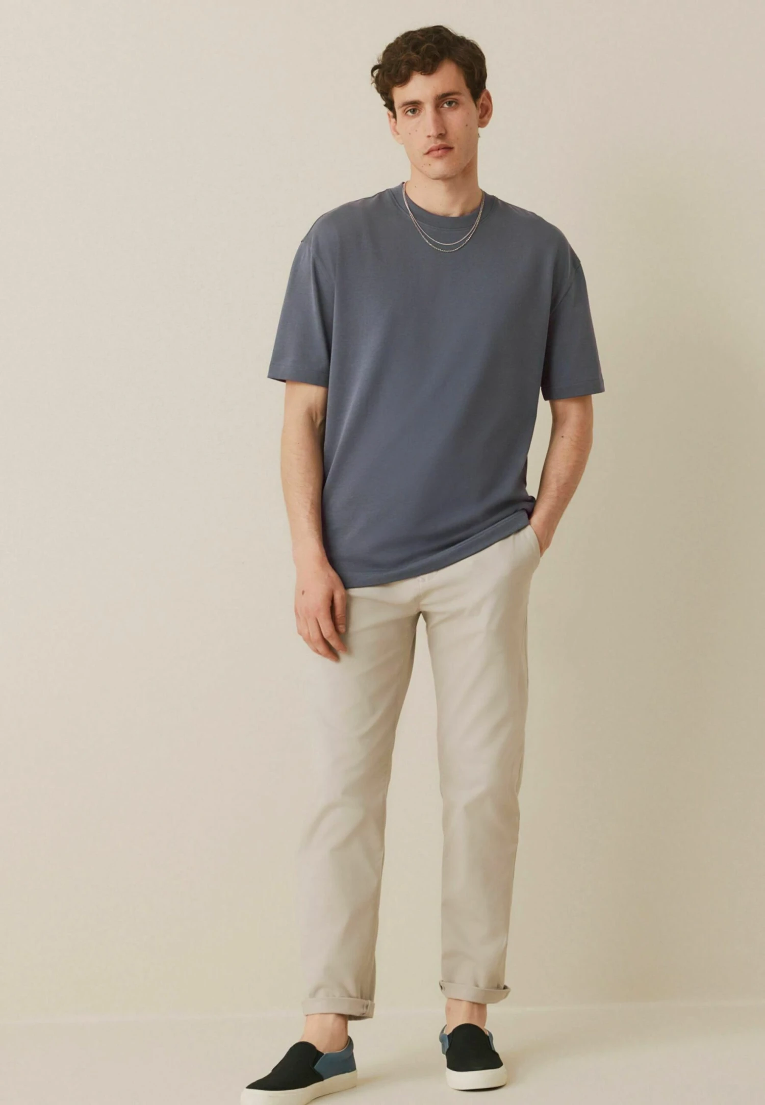 Next Relaxed Fit Heavyweight- T-Shirt Basic - Grey - Afbeelding 2