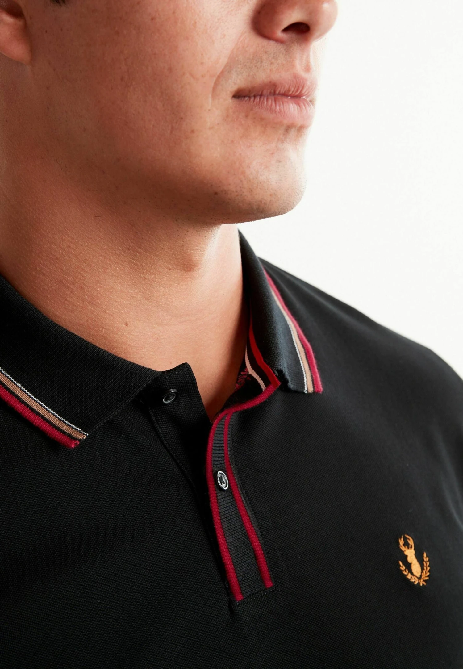 Next Tipped Regular Fit- Poloshirt - Black Tan Brown - Afbeelding 2