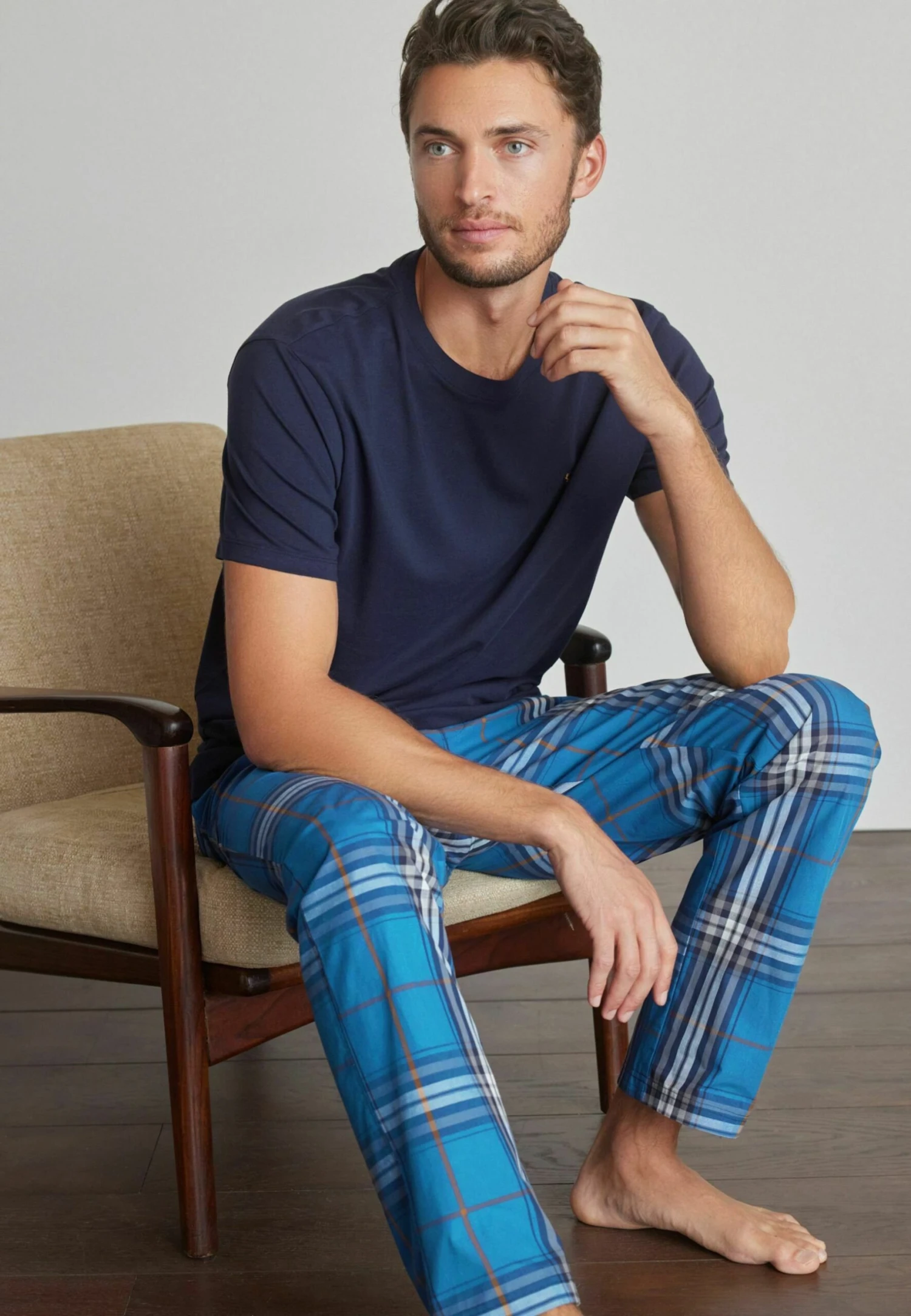 Next Lightweight CheckSet - Pyjama - Navy Blue - Afbeelding 5