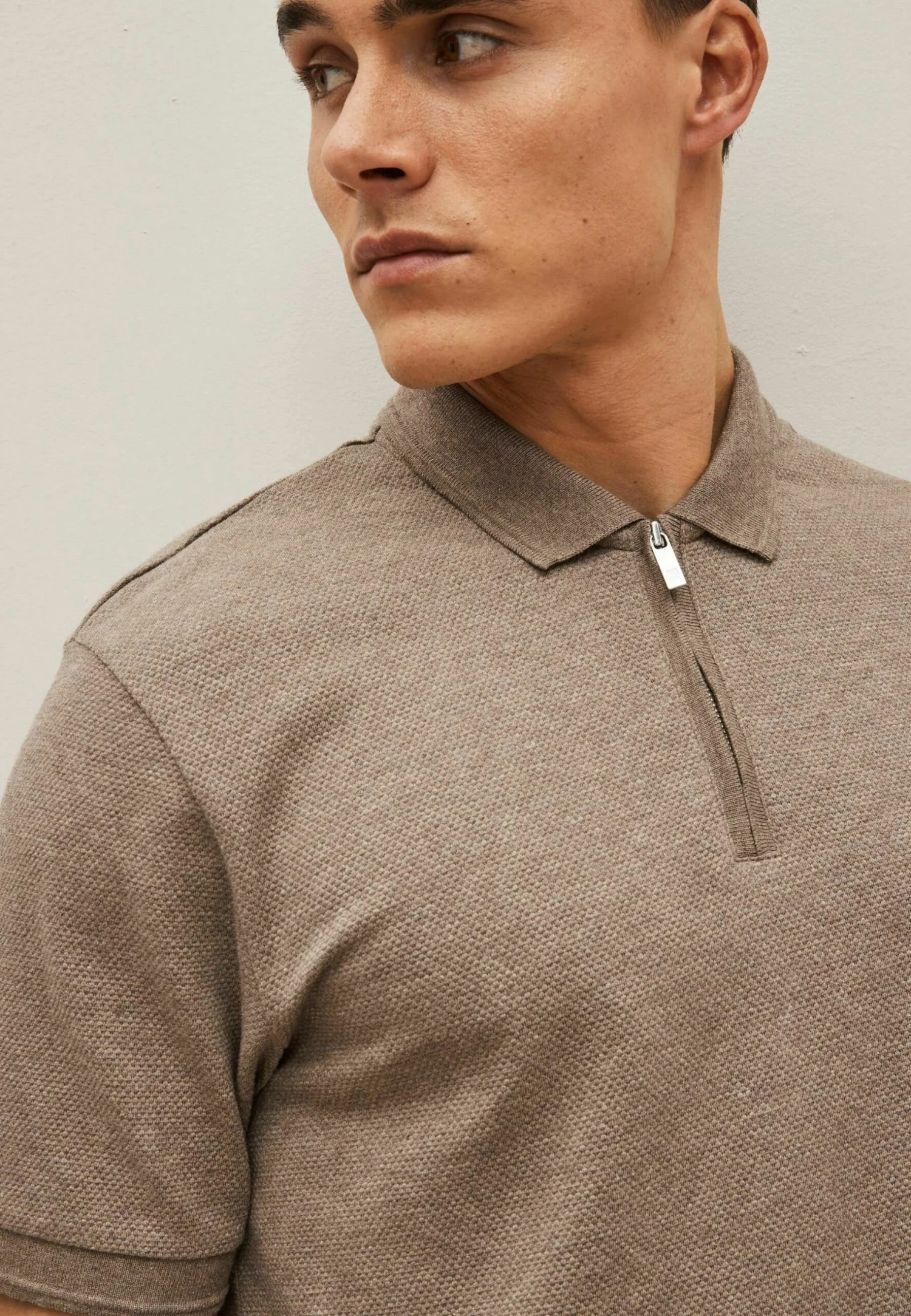 Next Textured Standard - Poloshirt - Neutral Stone - Afbeelding 2