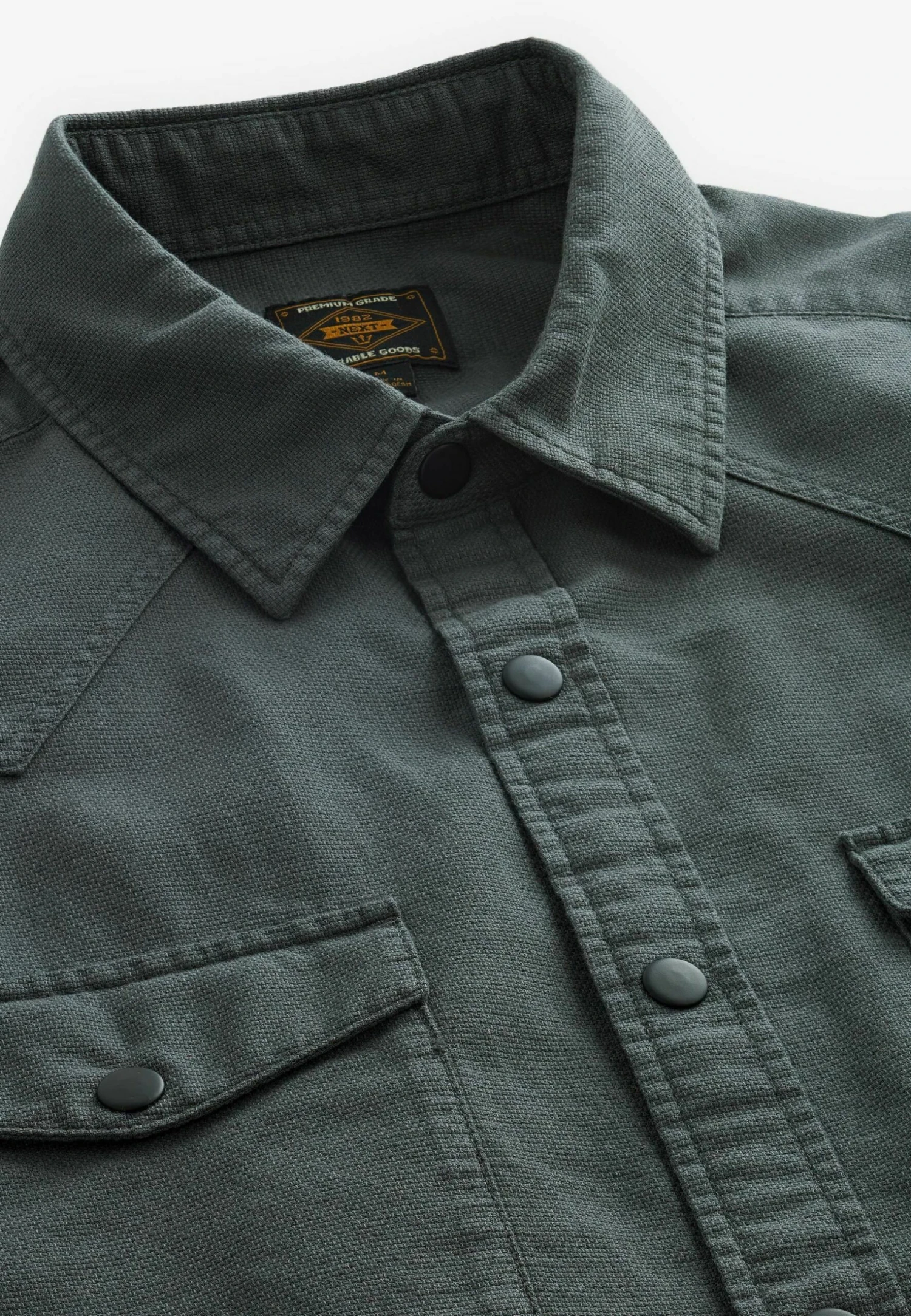 Next Twin Pocket Textured Short Sleeve Standard - Overhemd - Grey - Afbeelding 5