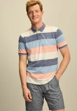 Next Stripe Standard - Poloshirt - Blue/Peach/Pink