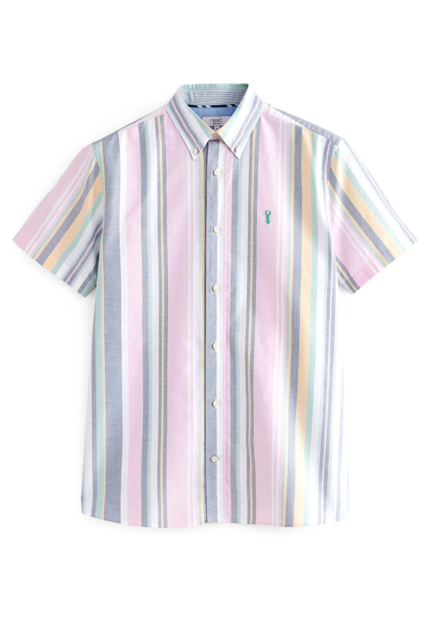 Next Short Sleeve Stripe Oxford Standard - Overhemd - Pink - Afbeelding 5