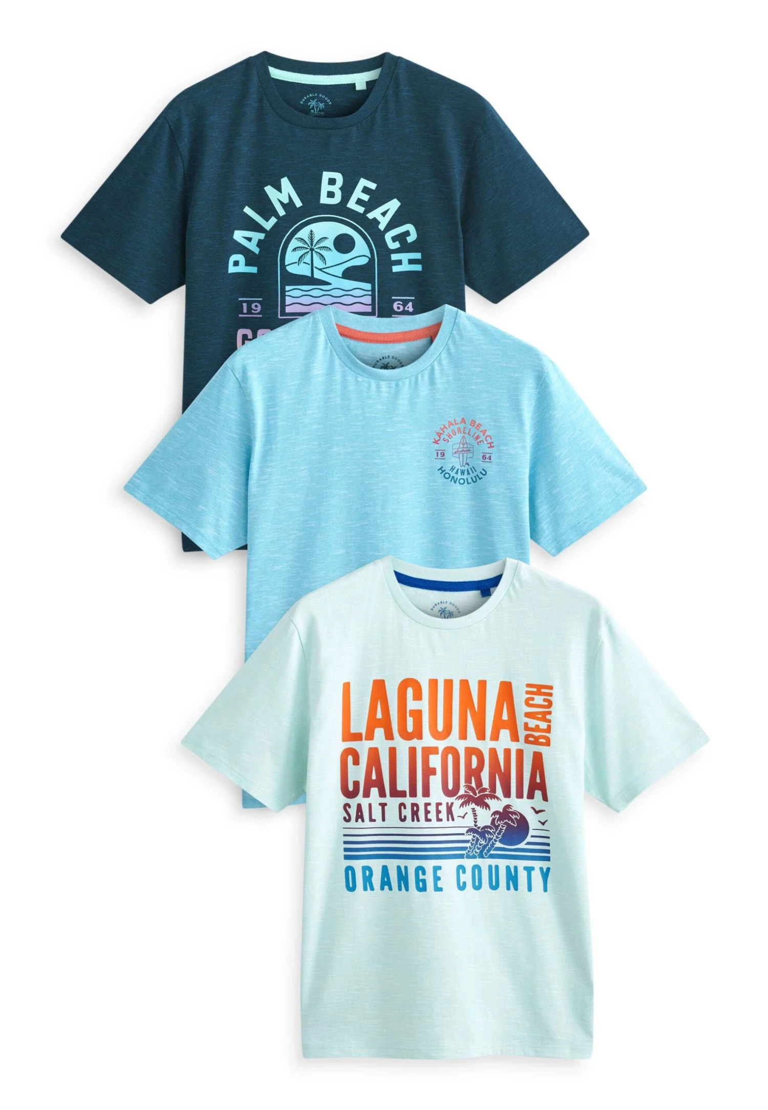 Next 3 Pack - T-Shirt Print - BlueDark BlueLight Blue - Afbeelding 3