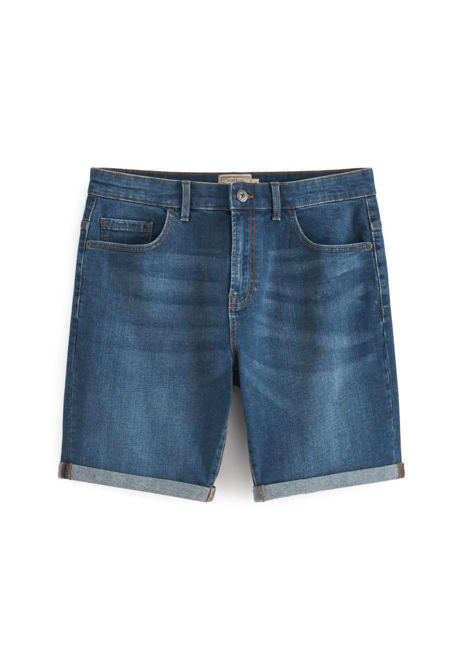 Next Stretch Straight Fit- Jeansshort - Mid Blue