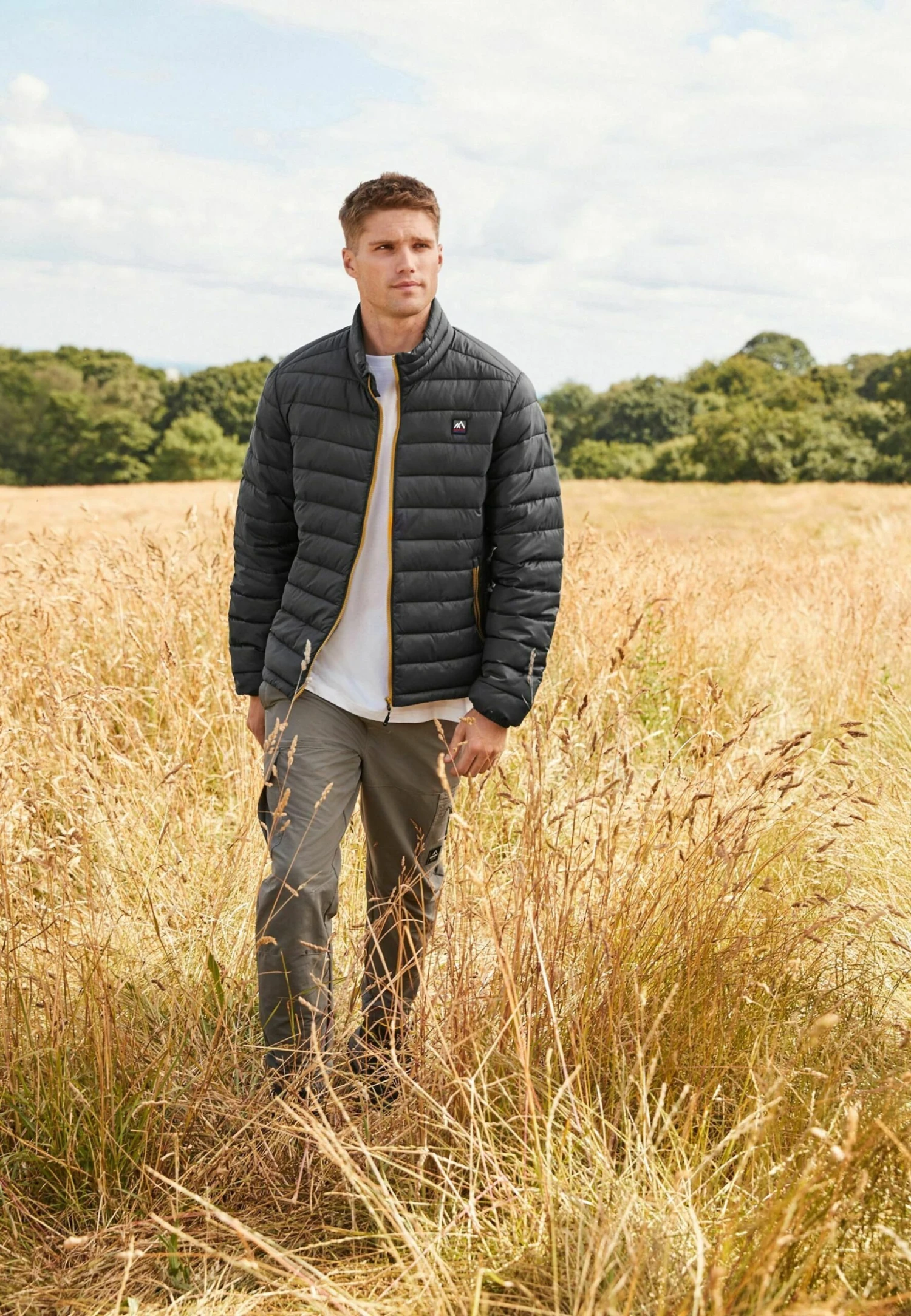 Next Shower Resistant Lightweight Standard - Winterjas - Grey Yellow Funnel Neck - Afbeelding 2