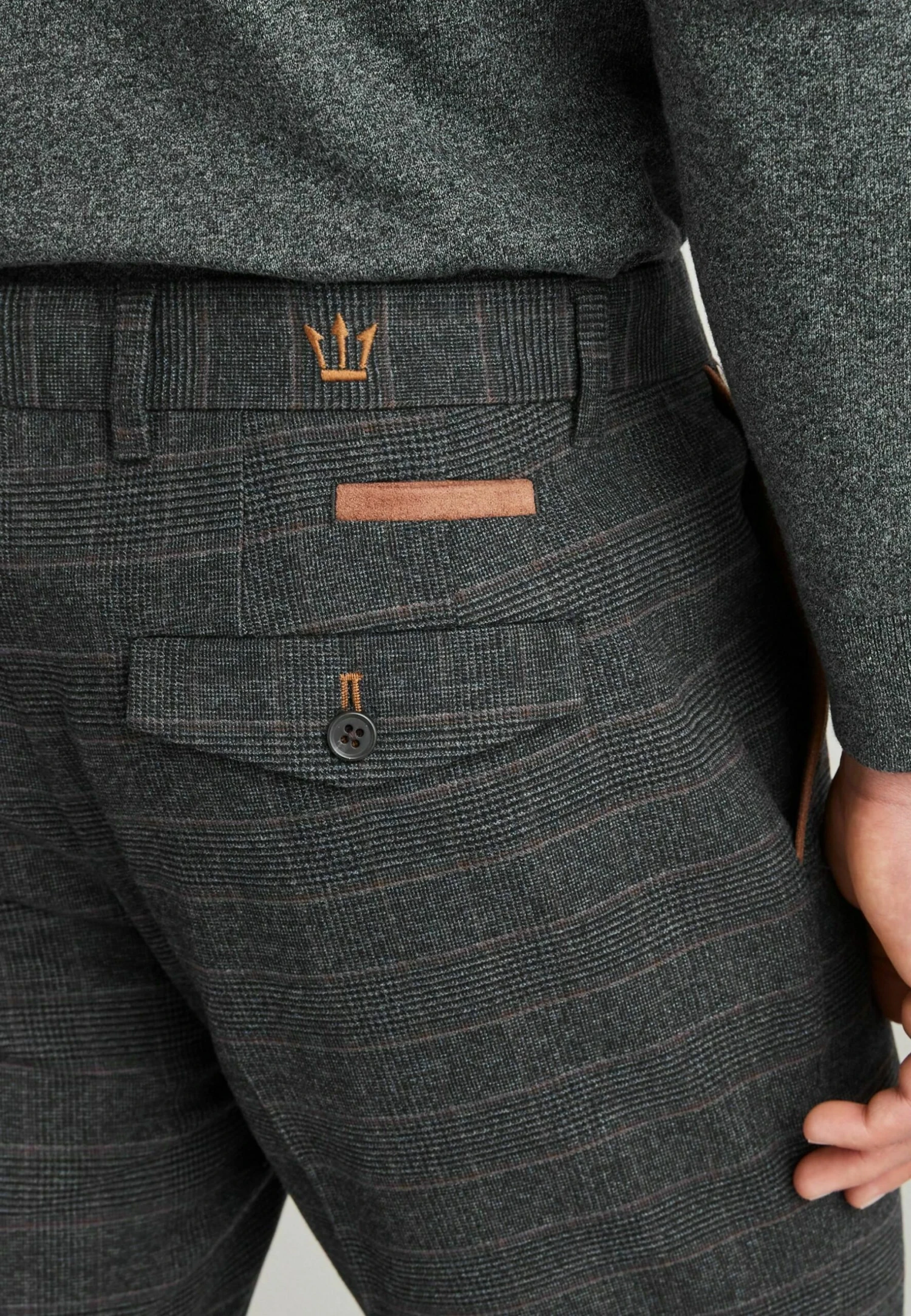 Next Trimmed Check - Broek - Blue - Afbeelding 4