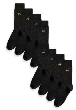 Next Embroidered 8 Pack - Sokken - Black Ombre Cars