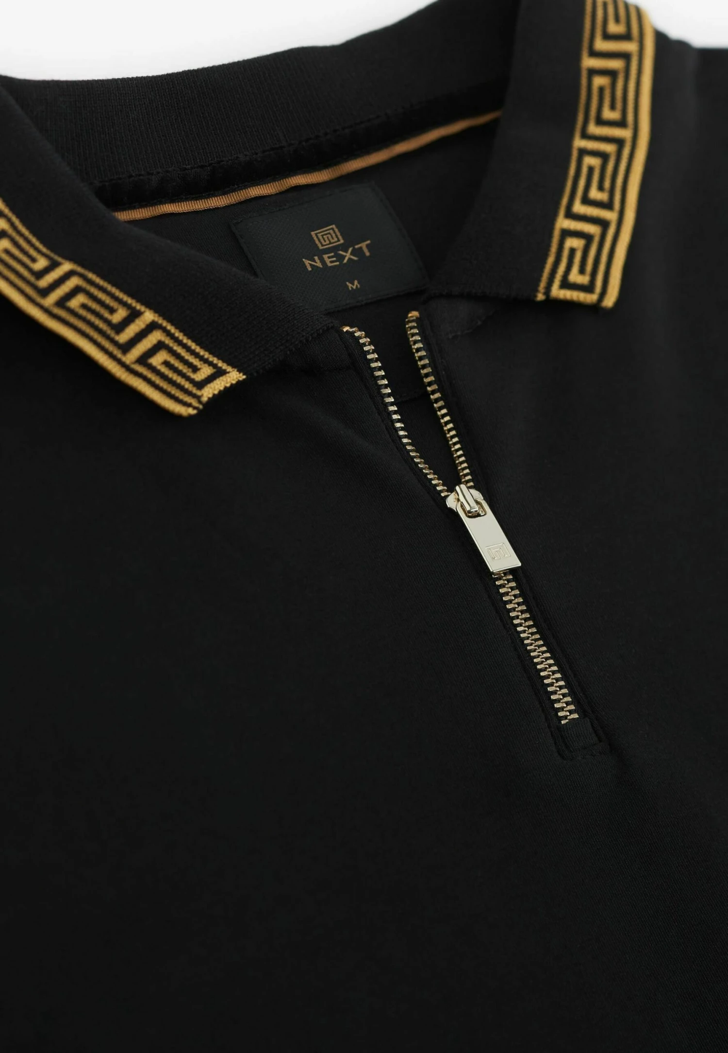 Next Tipped Regular Fit- Poloshirt - Black Gold Collar - Afbeelding 5