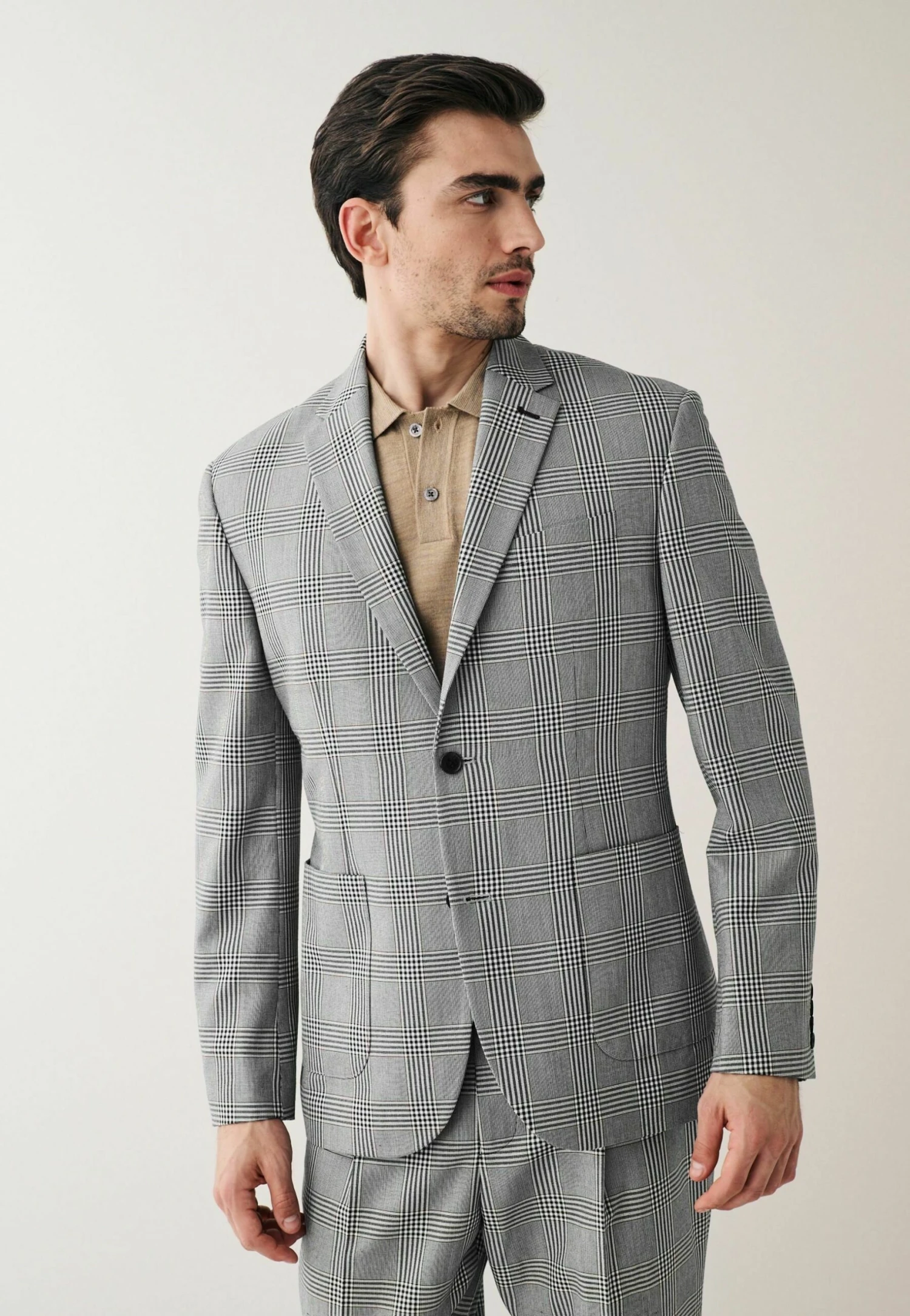 Next Relaxed Fit Check Standard - Colbert - Grey