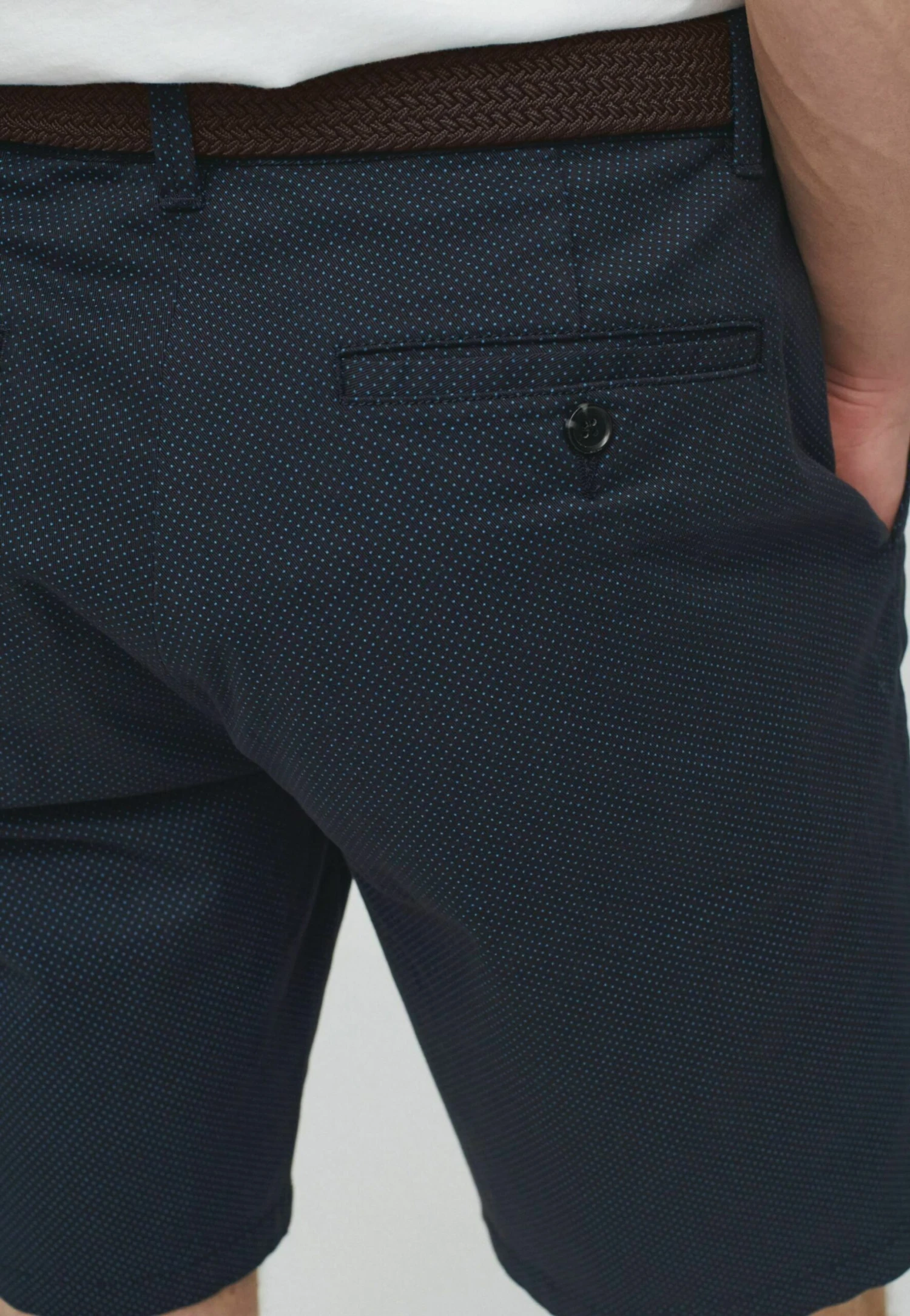 Next Belted Straight Fit - Shorts - Navy Blue Print - Afbeelding 4