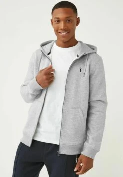 Next Sweater Met Rits - Grey Marl