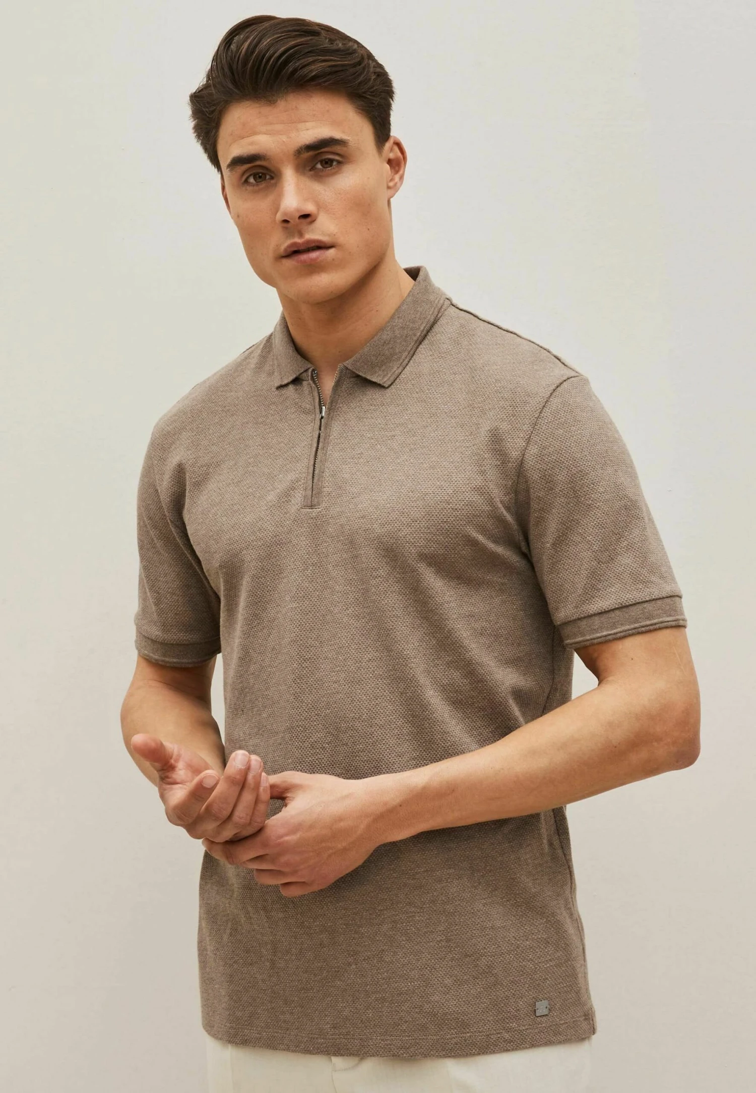 Next Textured Standard - Poloshirt - Neutral Stone