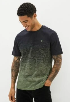 Next Dip Dye Graphic- T-Shirt Print - Khaki Green