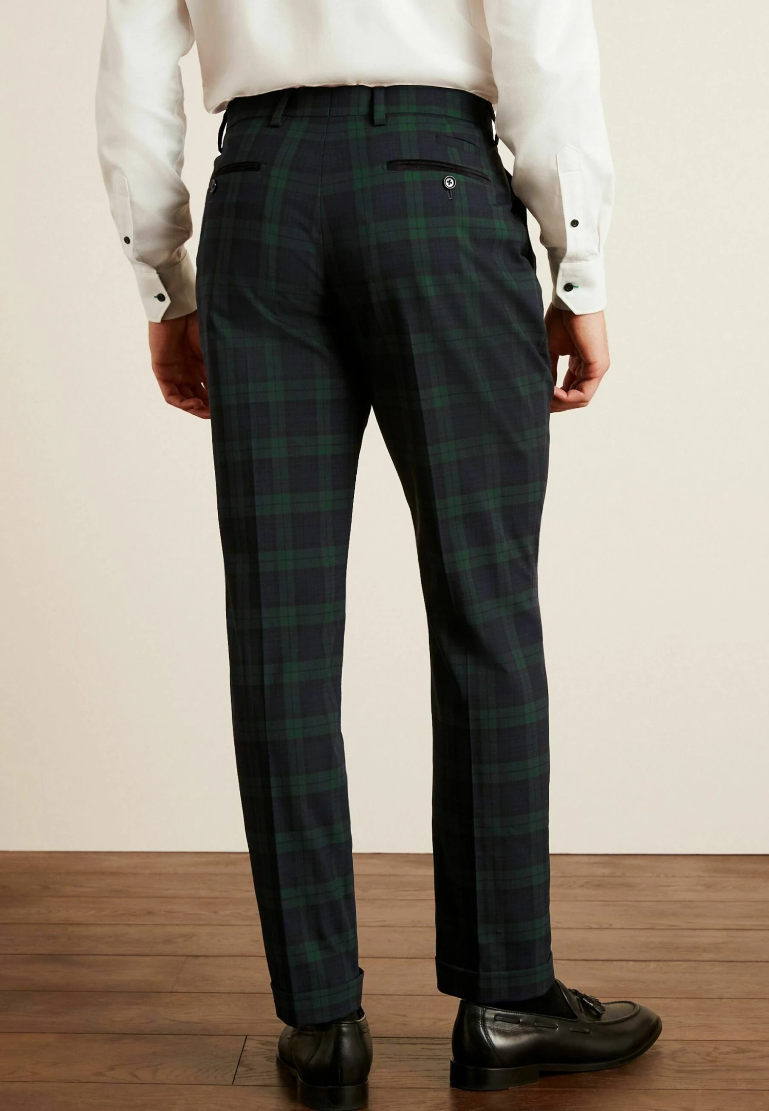 Next Slim Fit Check Standard - Pantalon - Blue - Afbeelding 3