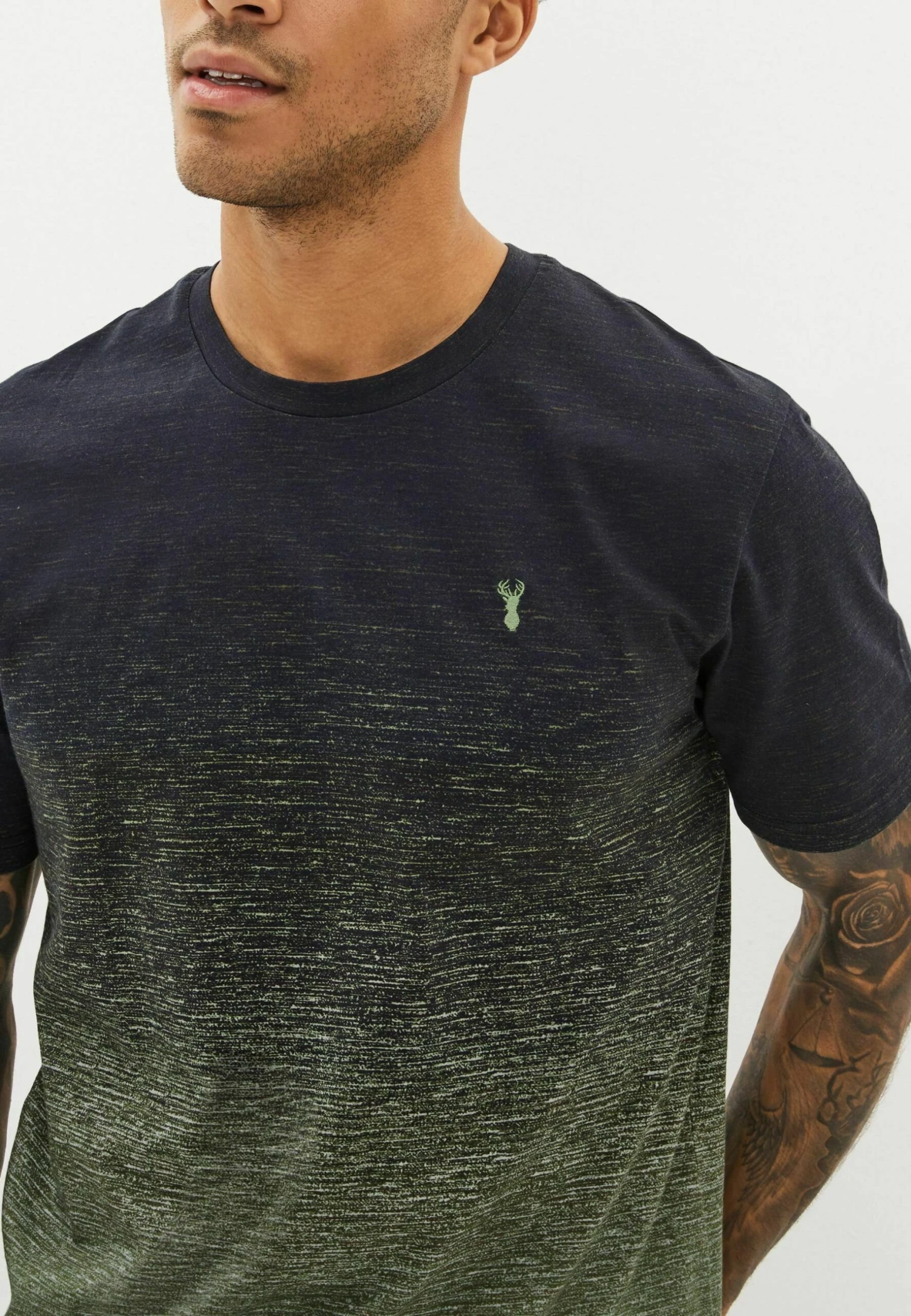 Next Dip Dye Graphic- T-Shirt Print - Khaki Green - Afbeelding 4