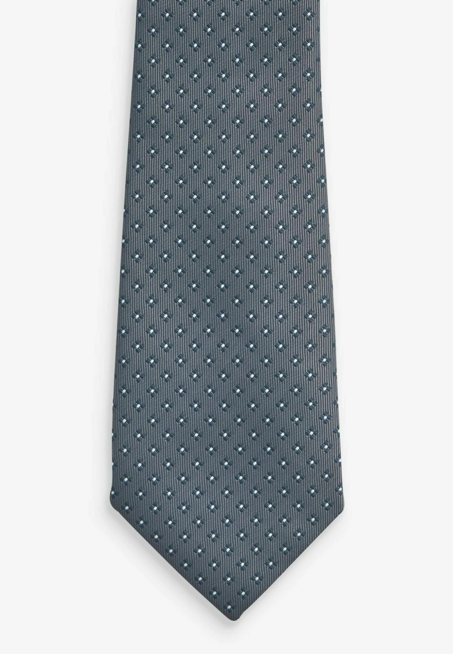 Next Pattern Tie Regular - Stropdas - Charcoal Grey Geometric - Afbeelding 3
