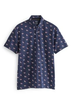 Next Coronation Print Standard - Poloshirt - Navy Blue Bulldog