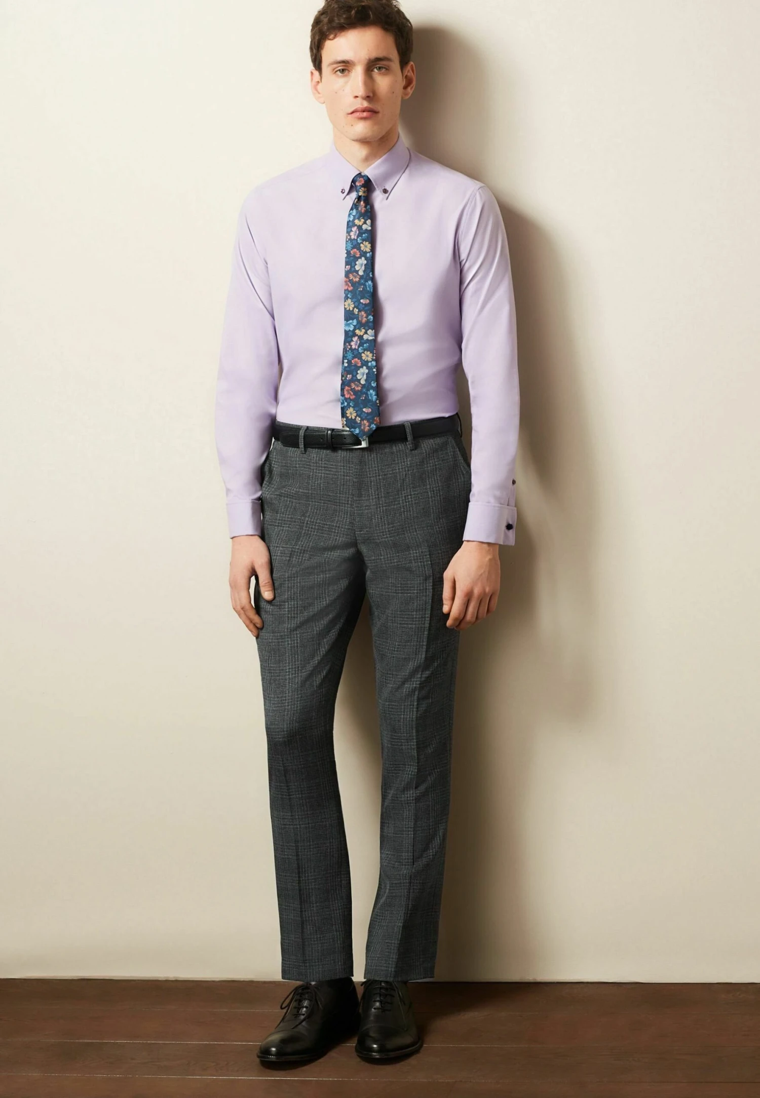 Next Slim Fit Double Cuff - Overhemd - Lilac Purple Blue Navy Floral - Afbeelding 6
