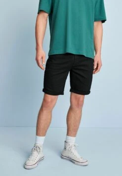 Next Stretch Straight Fit - Jeansshort - Black