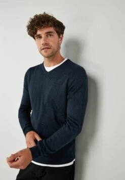 Next Soft Touch V-Neck - Trui - Navy Blue