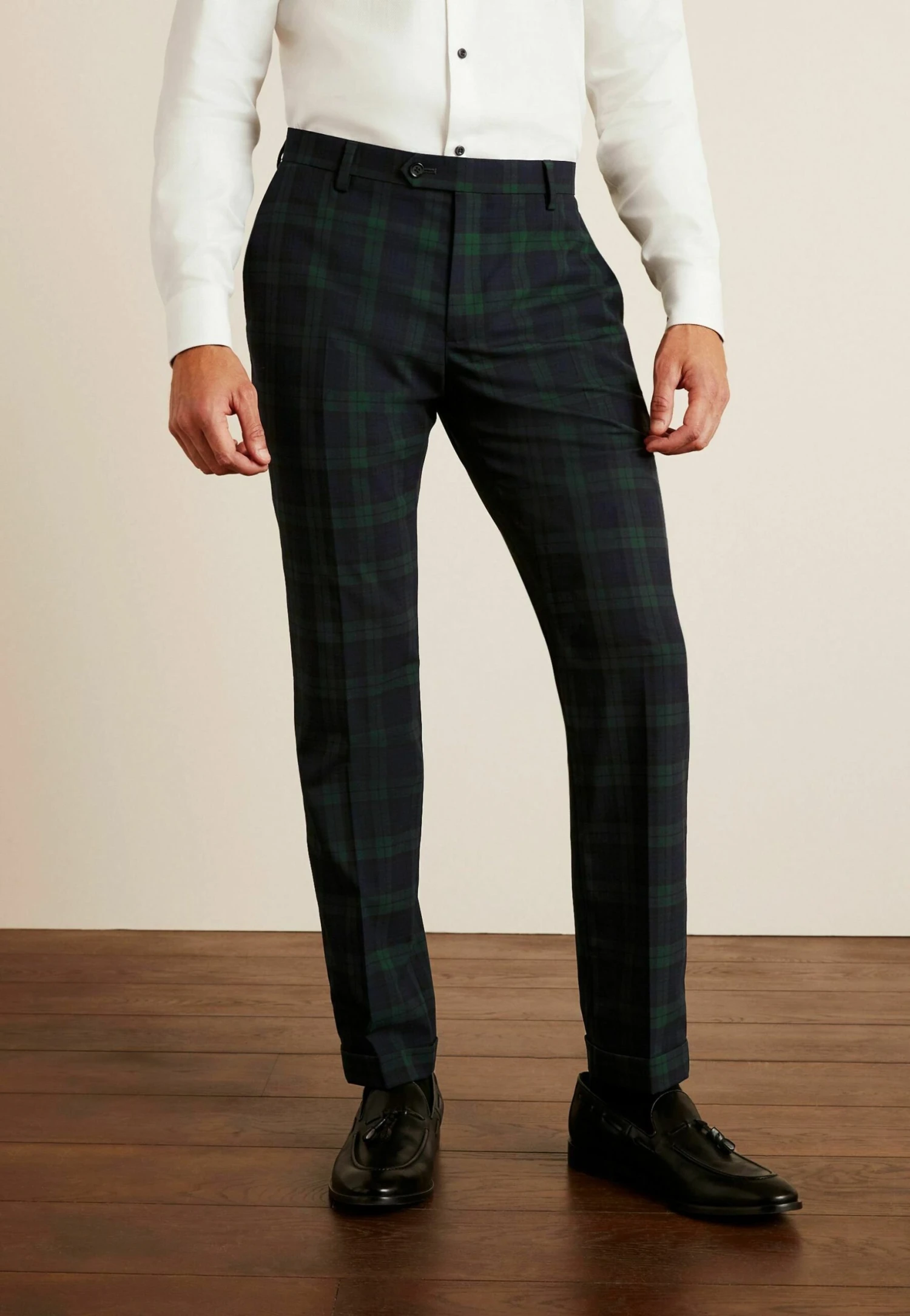 Next Slim Fit Check Standard - Pantalon - Blue - Afbeelding 2